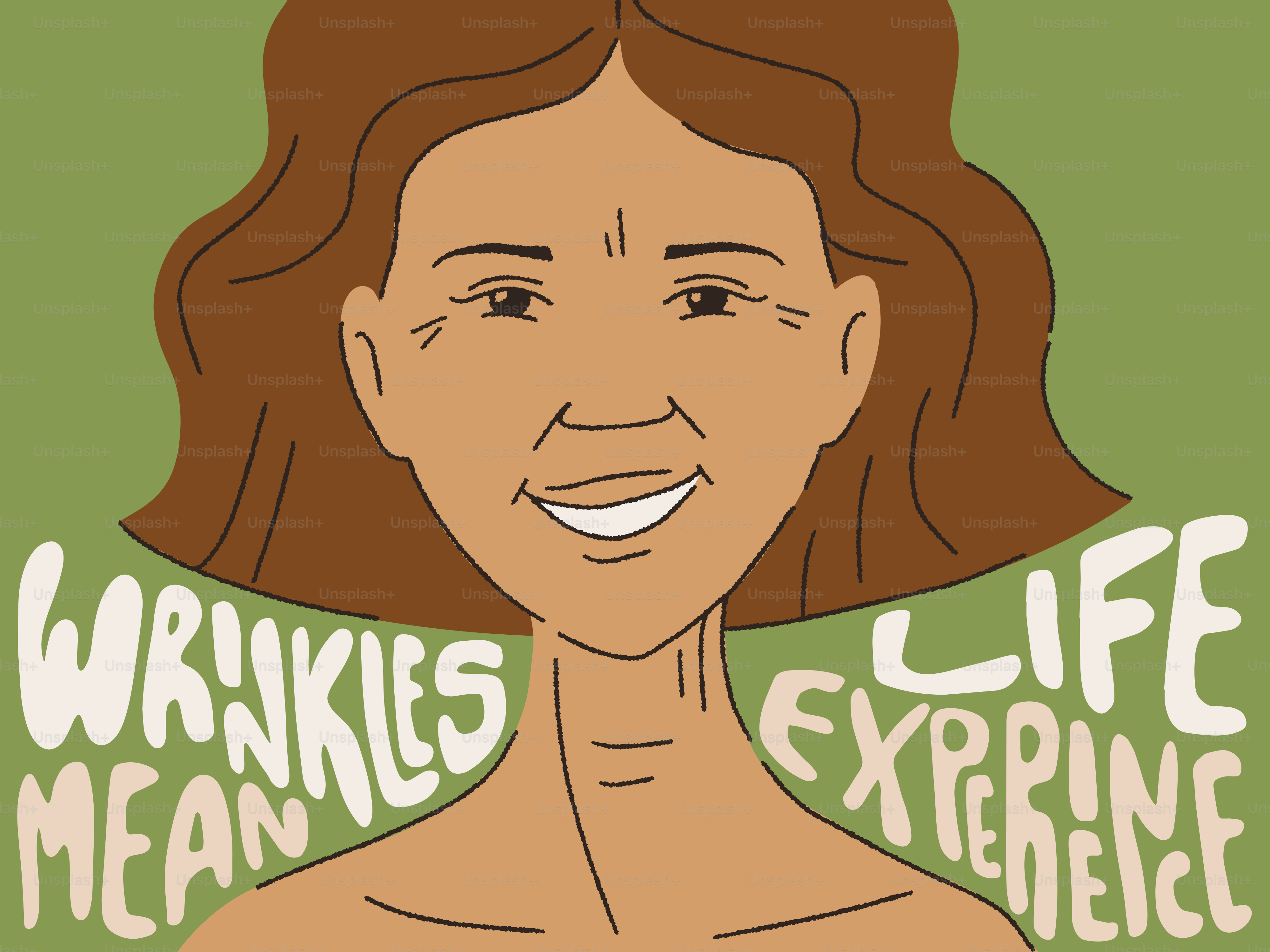 A woman with brown hair and a green background