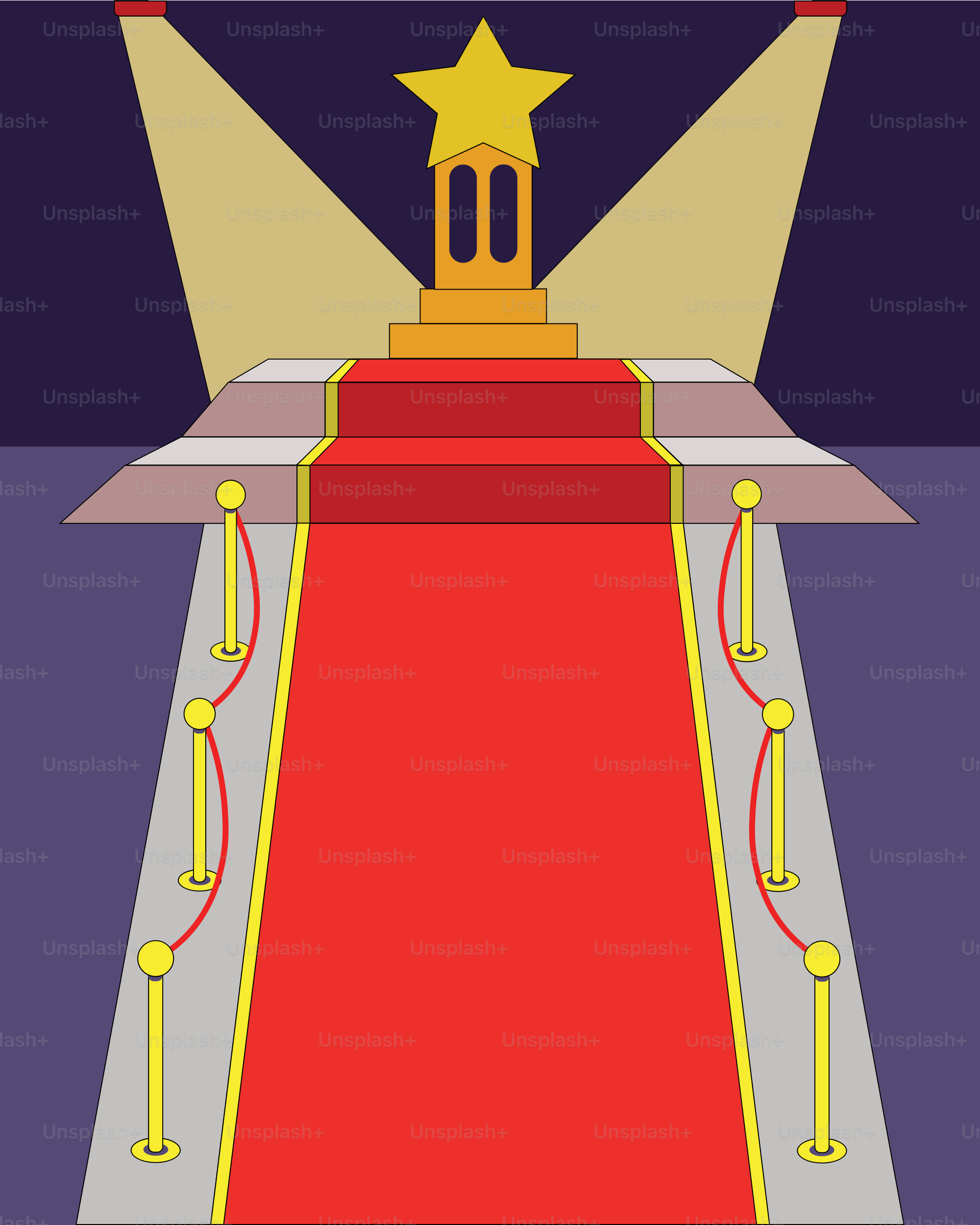 A red carpet with a star on top of it