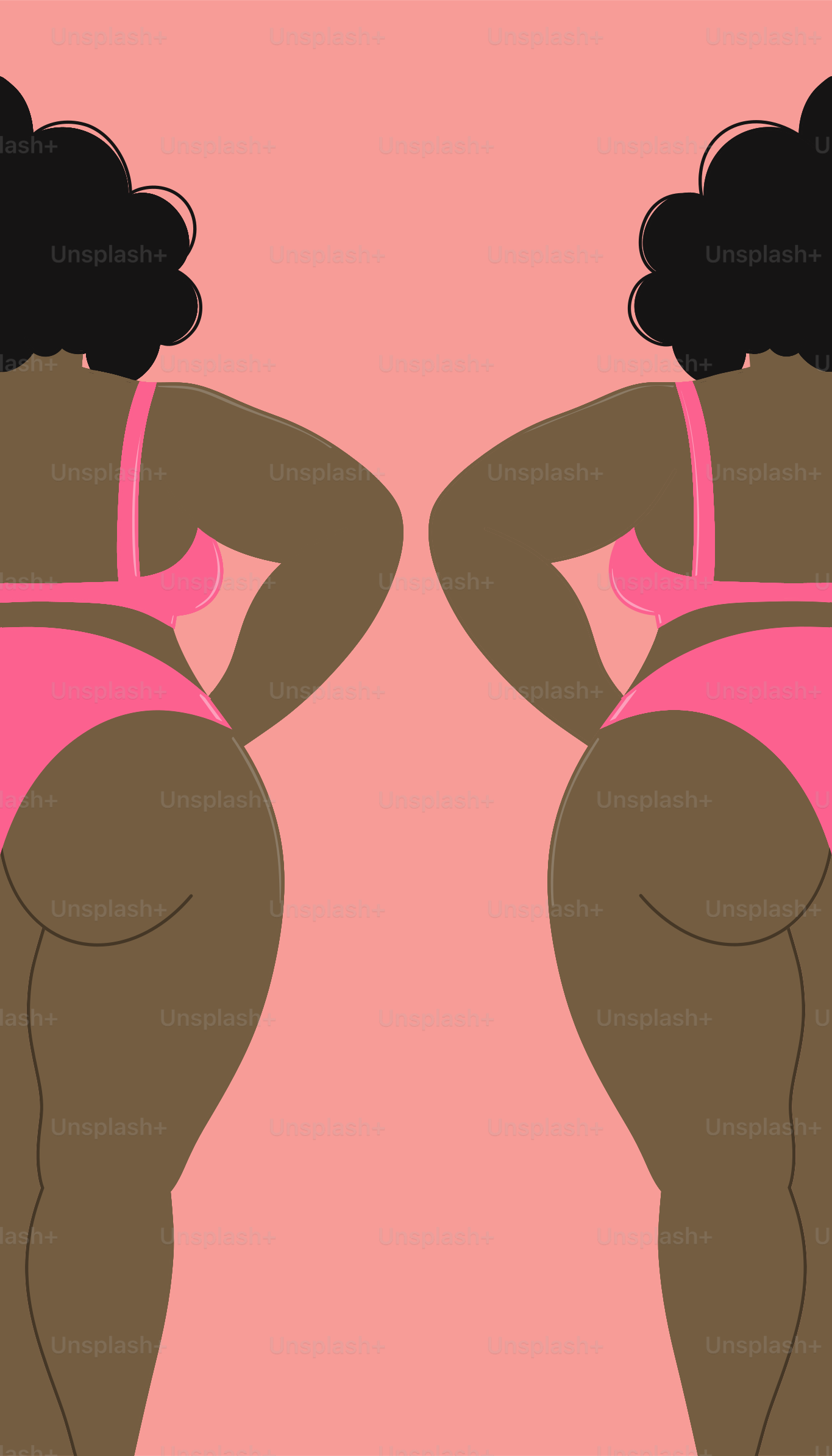 A woman in a pink swimsuit with her back to the camera