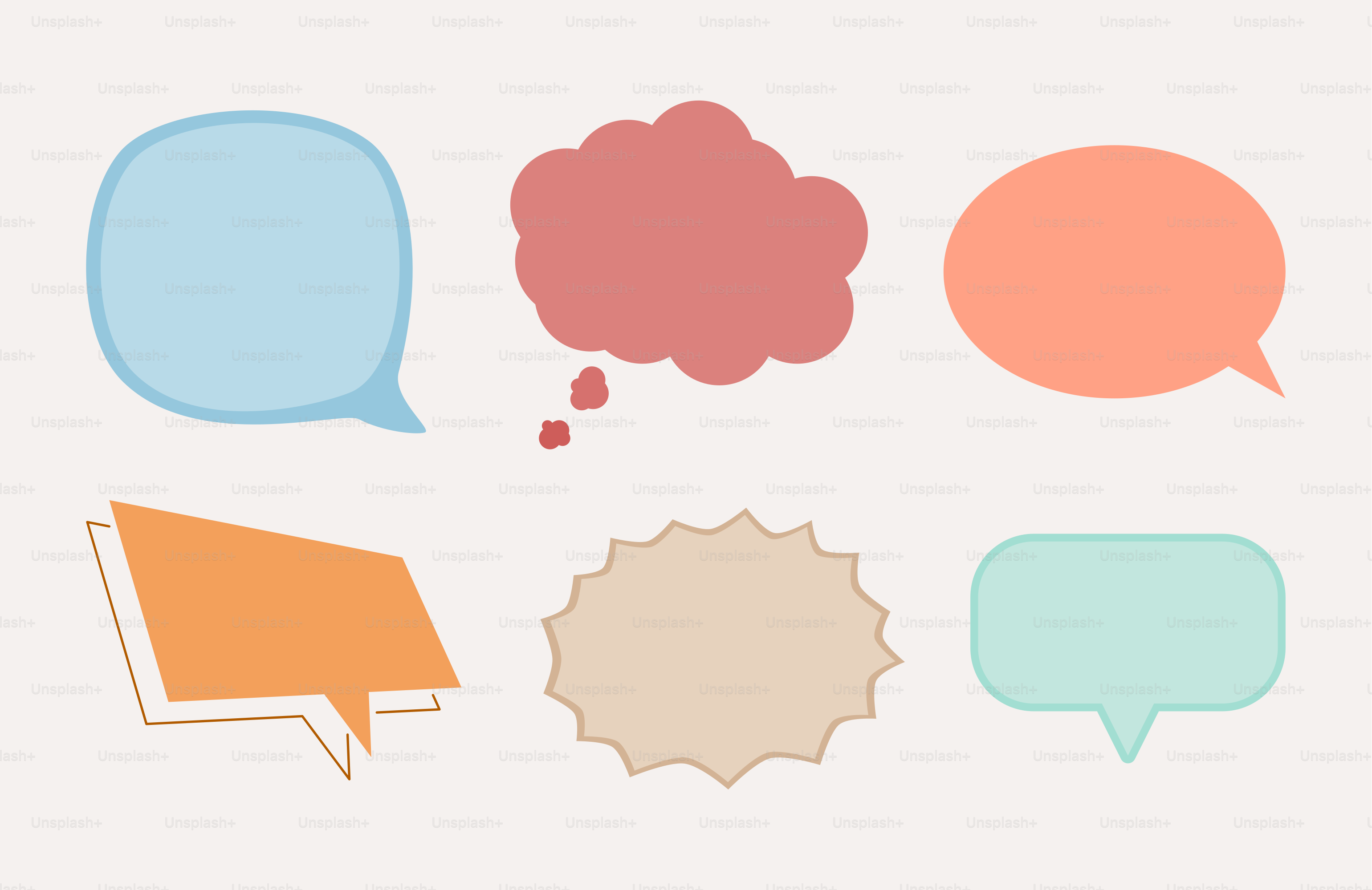 Un grupo de globos de diálogo sentados uno al lado del otro