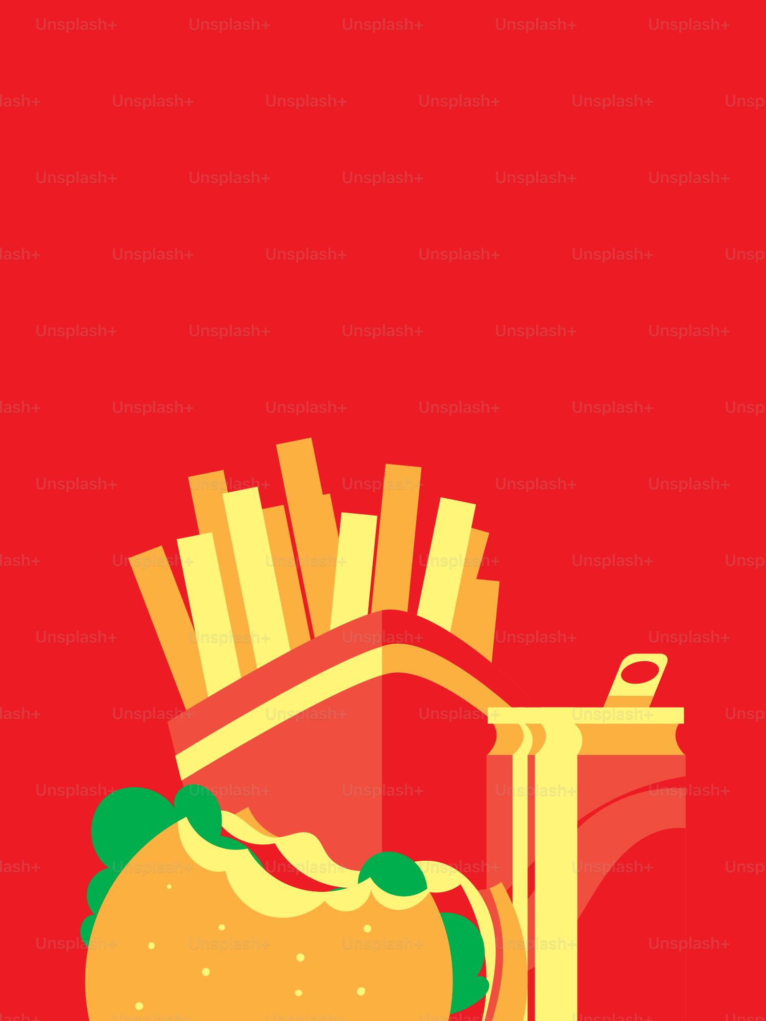 Una foto di un taco e patatine fritte su uno sfondo rosso