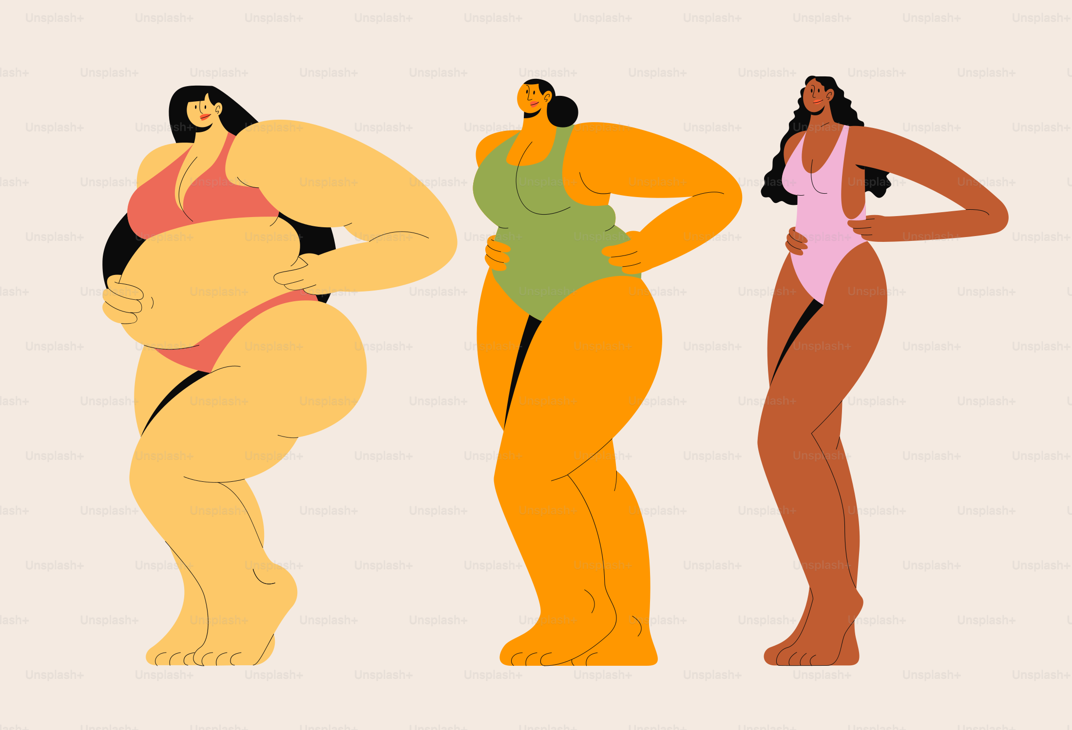 A group of three women standing next to each other