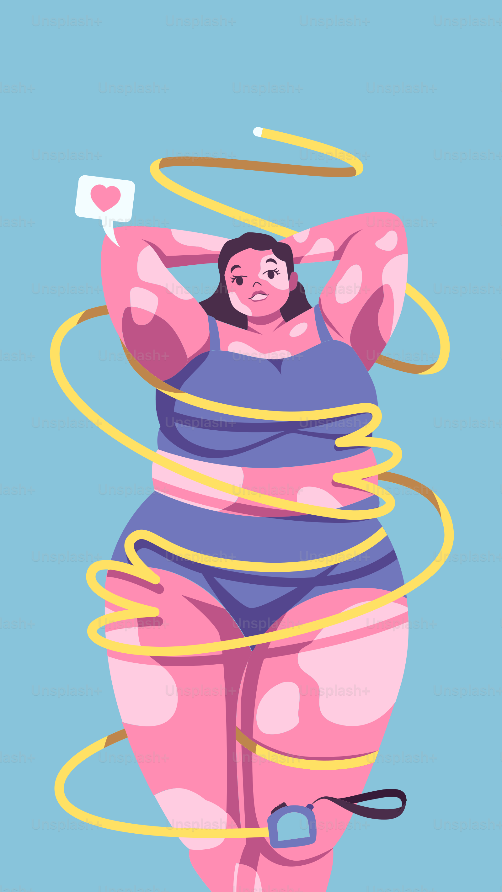 Una mujer con bañador rosa y azul