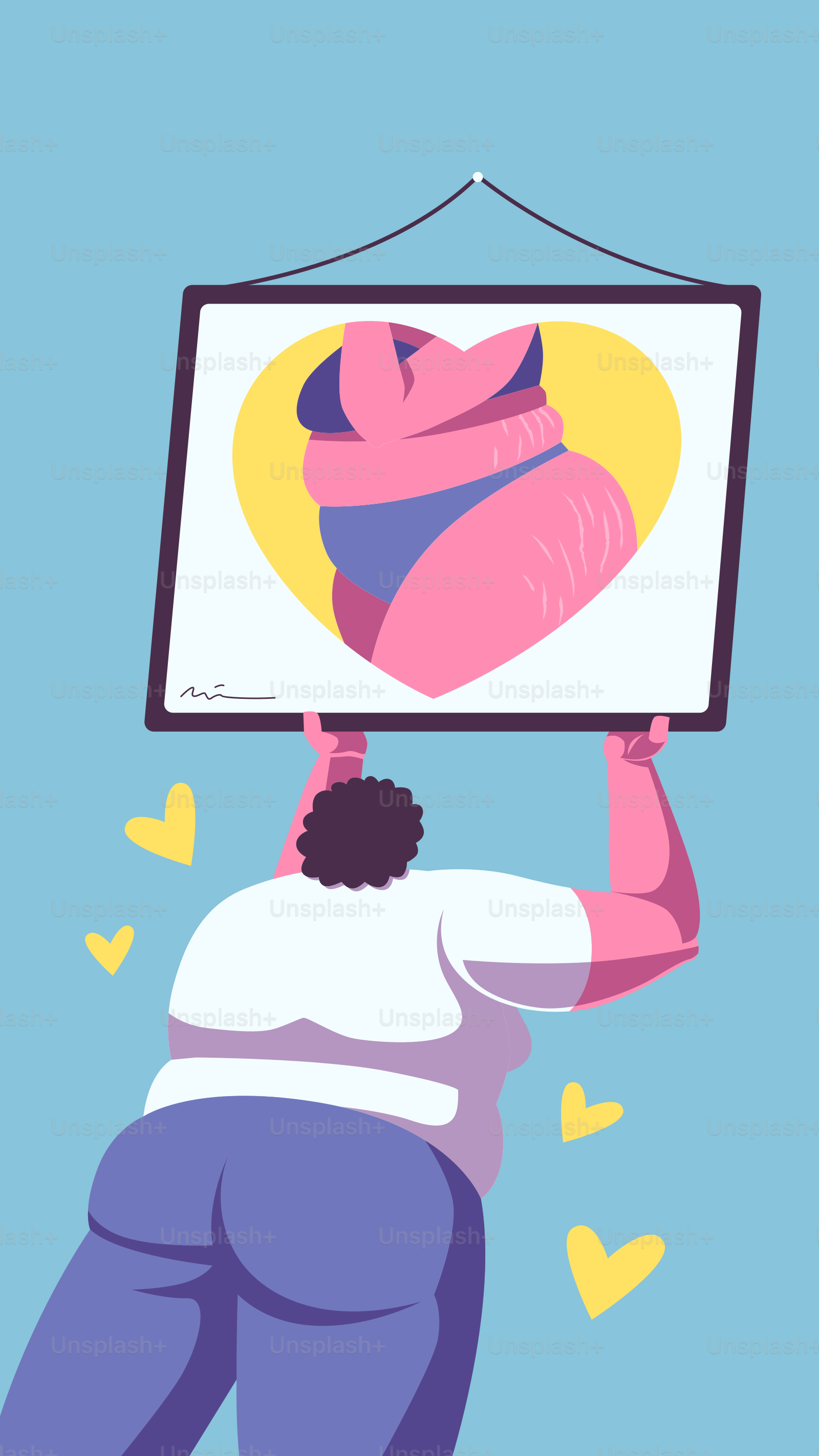 Eine Person, die ein Bild eines Herzens hochhält