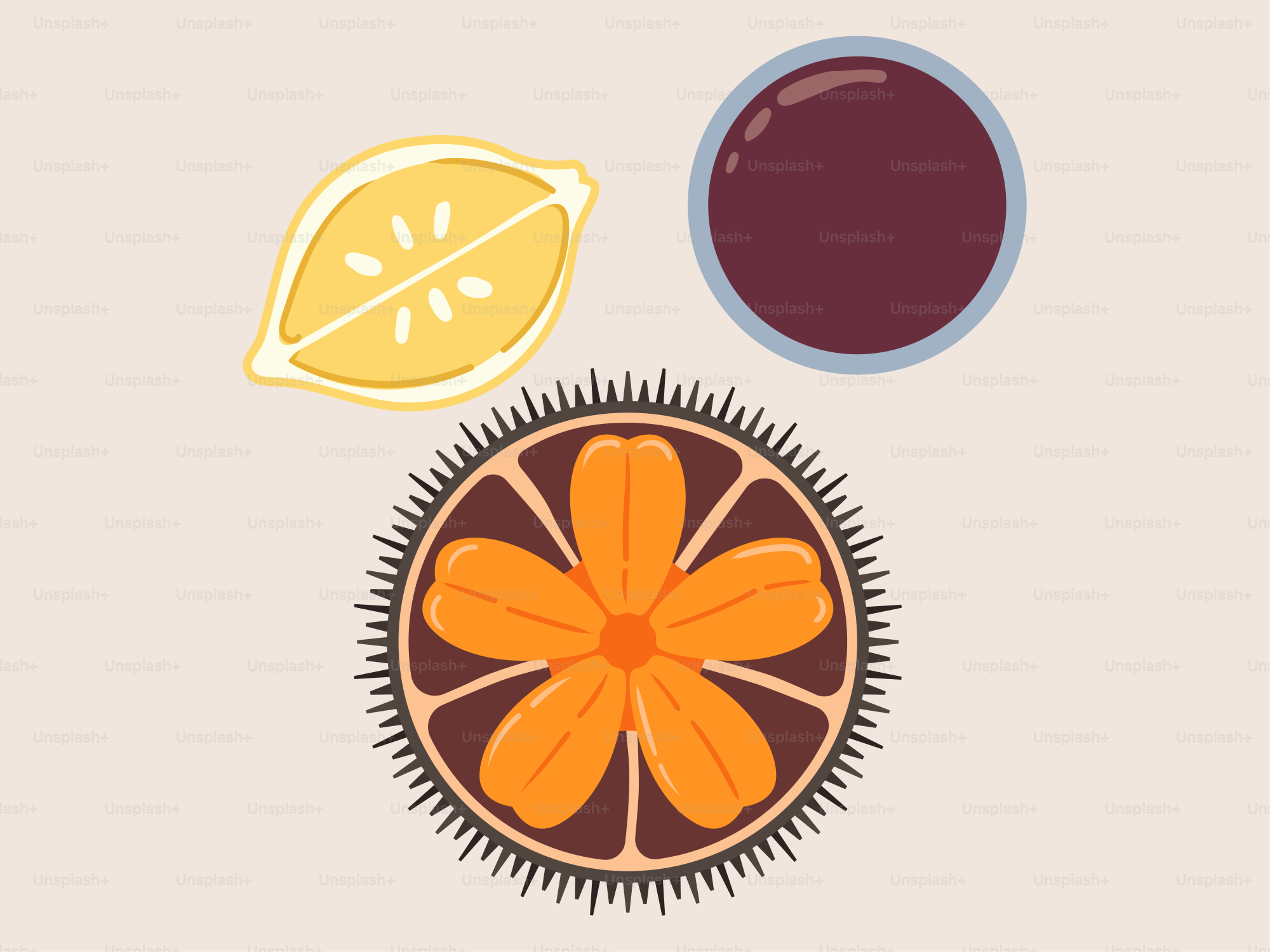 A picture of a plate of food with oranges and grapes