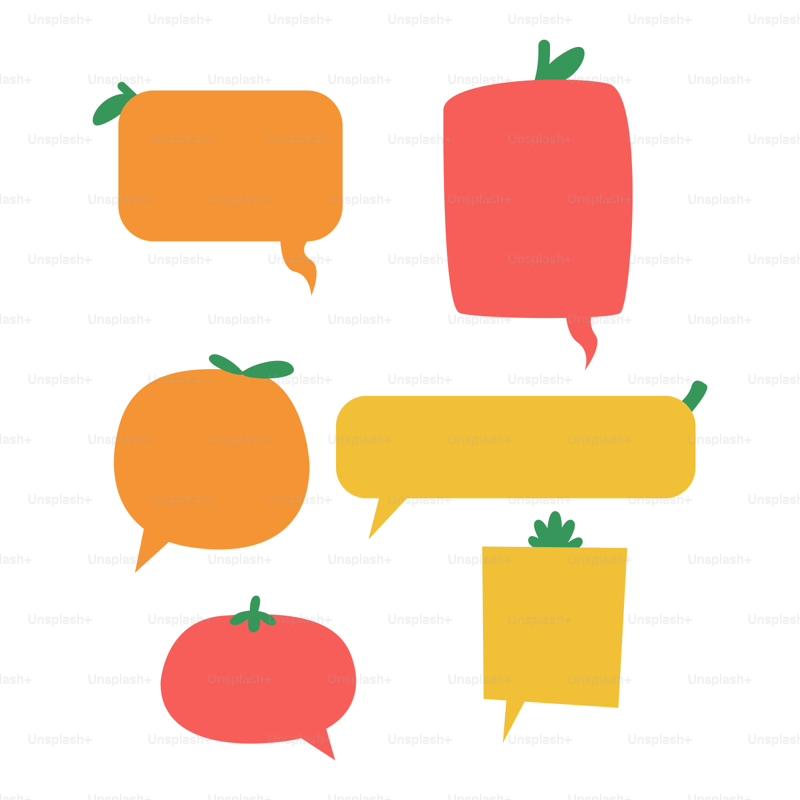 Un grupo de globos de diálogo con diferentes formas