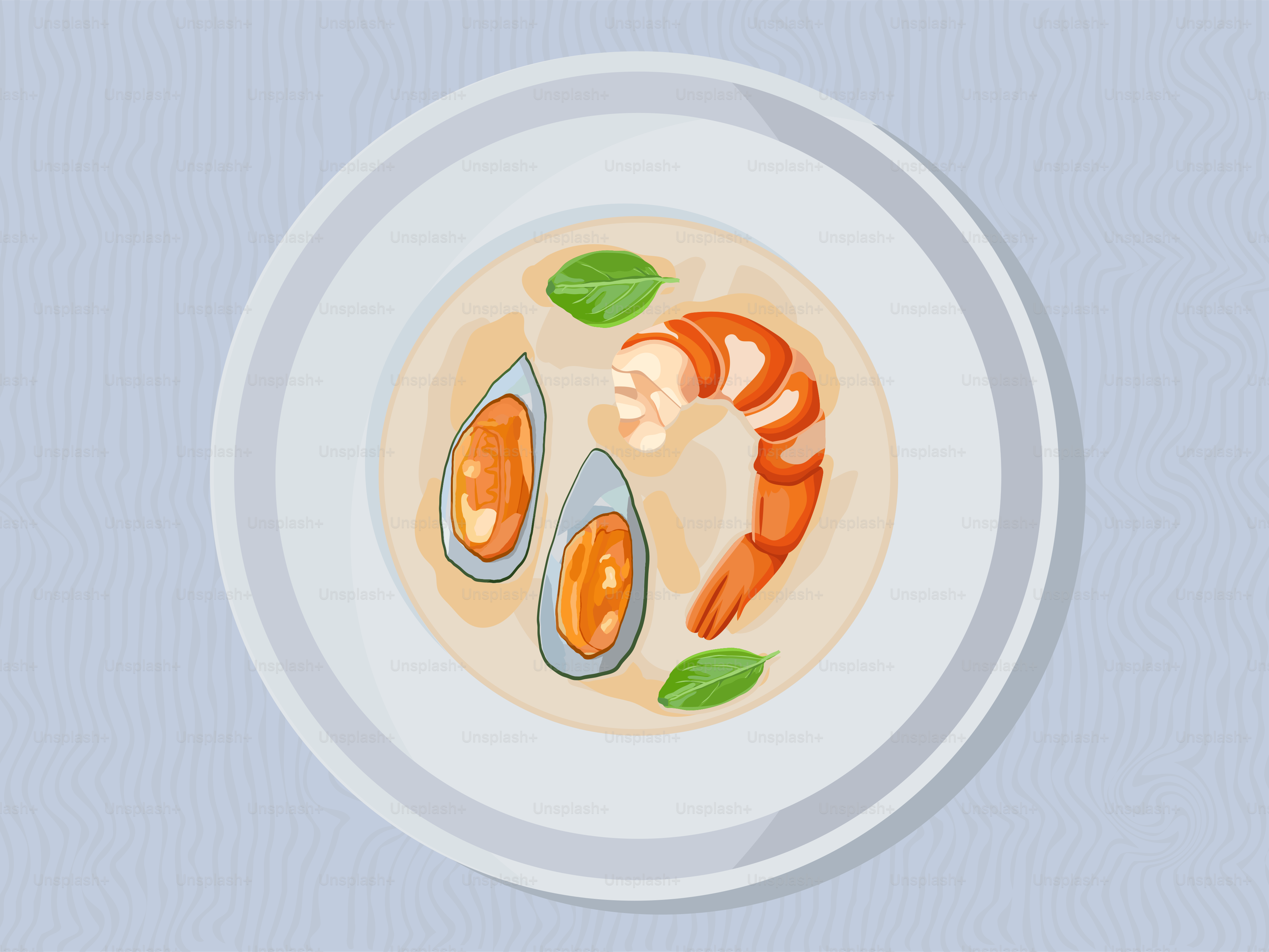 A plate of food with shrimp and carrots on it