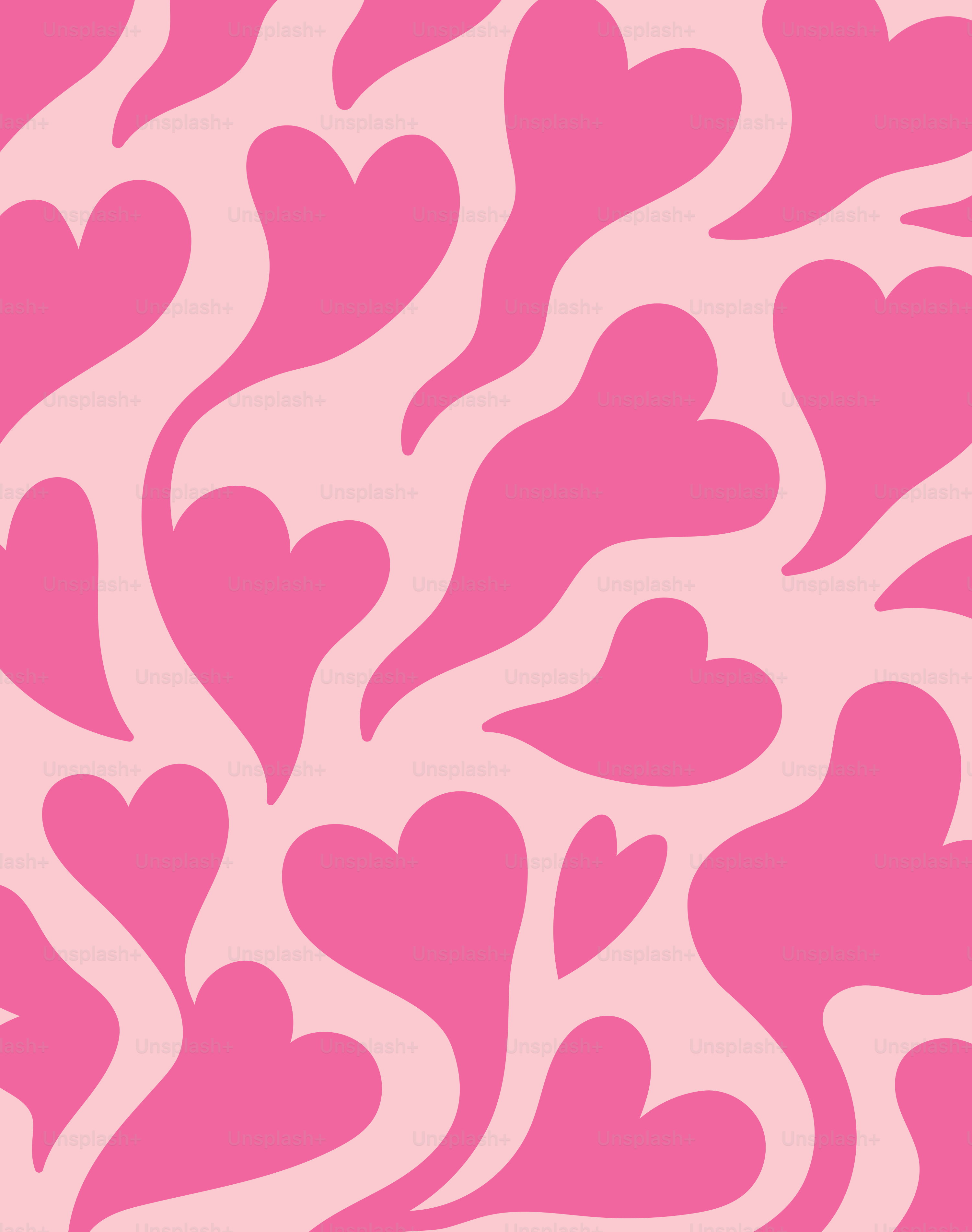 Ein pink-weißes Muster mit Herzen darauf