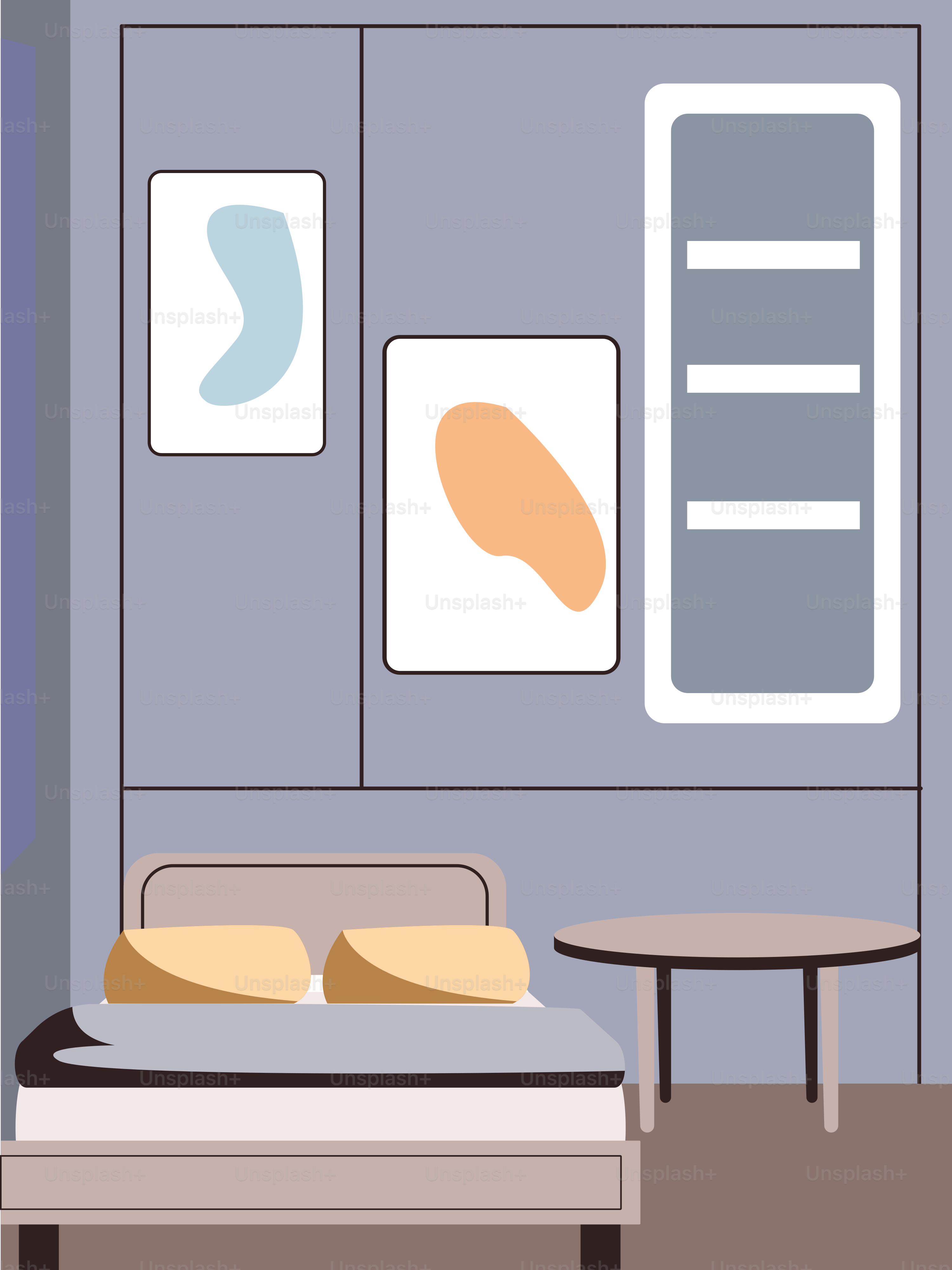 Ein Zimmer mit Bett und Tisch