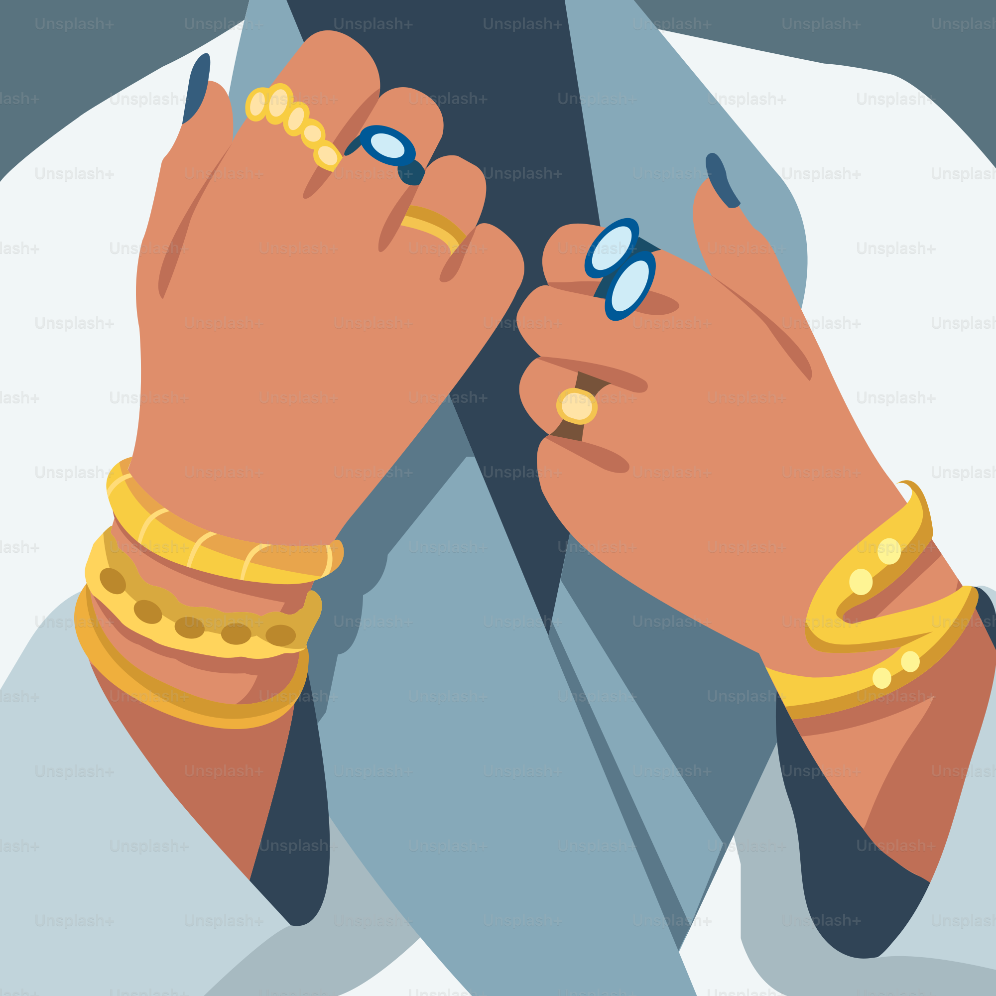 Una mujer con dos anillos en las manos