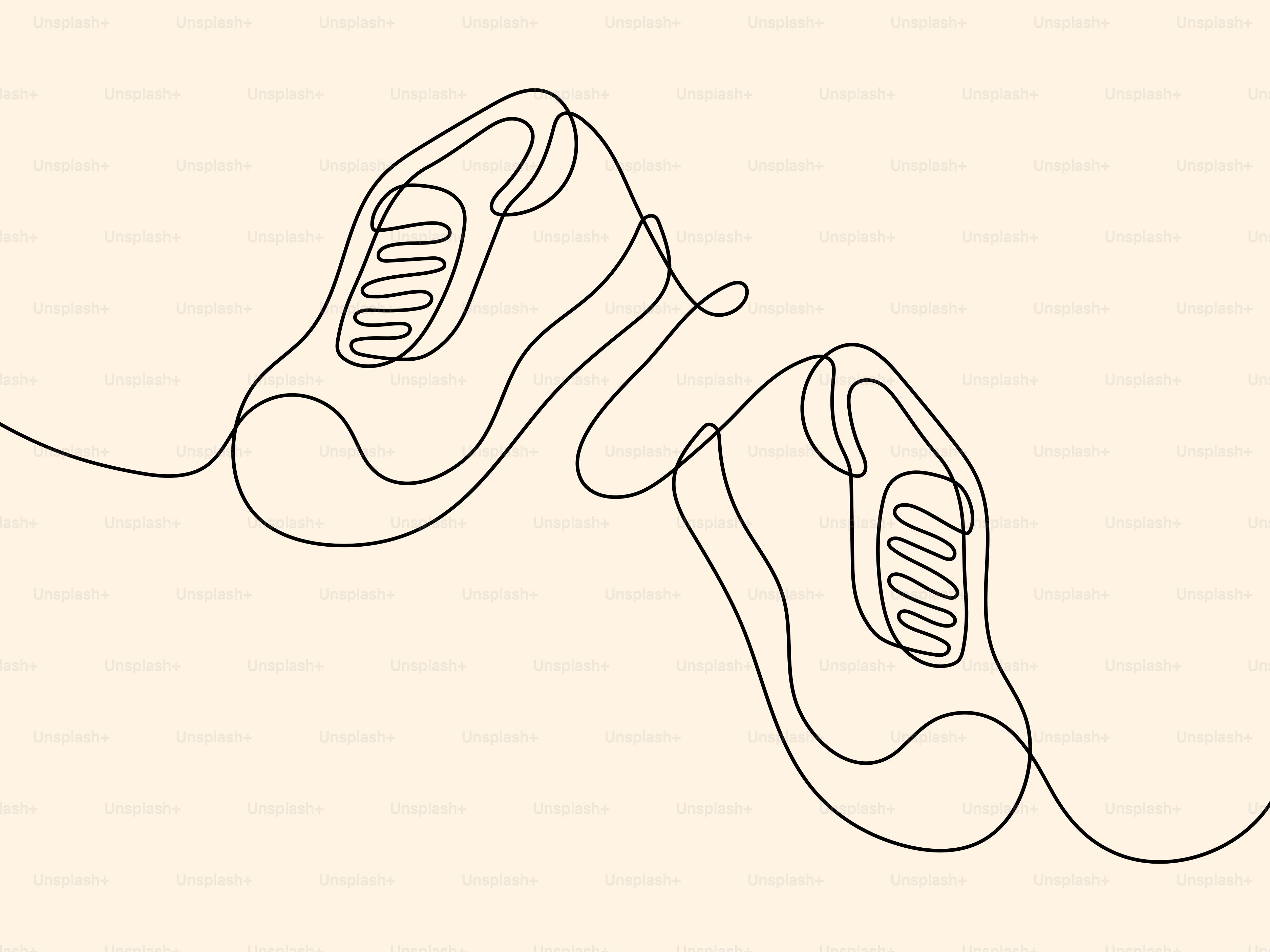 A line drawing of a pair of shoes