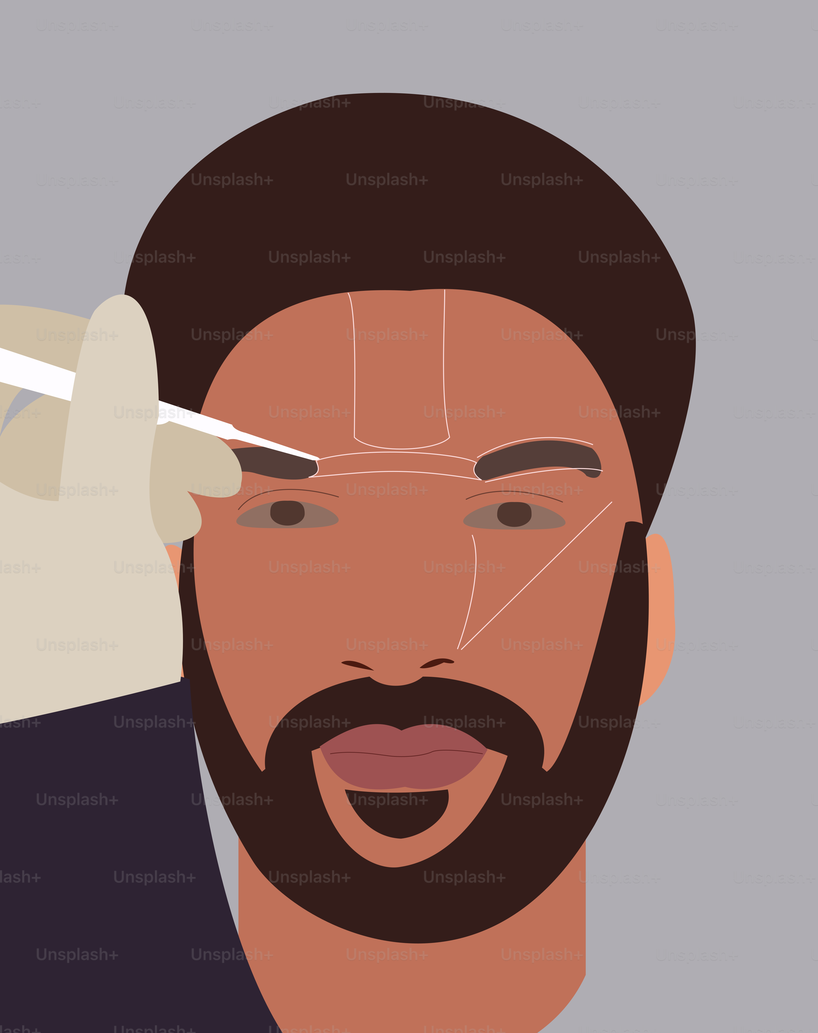 A man with a beard holding a cigarette in his hand