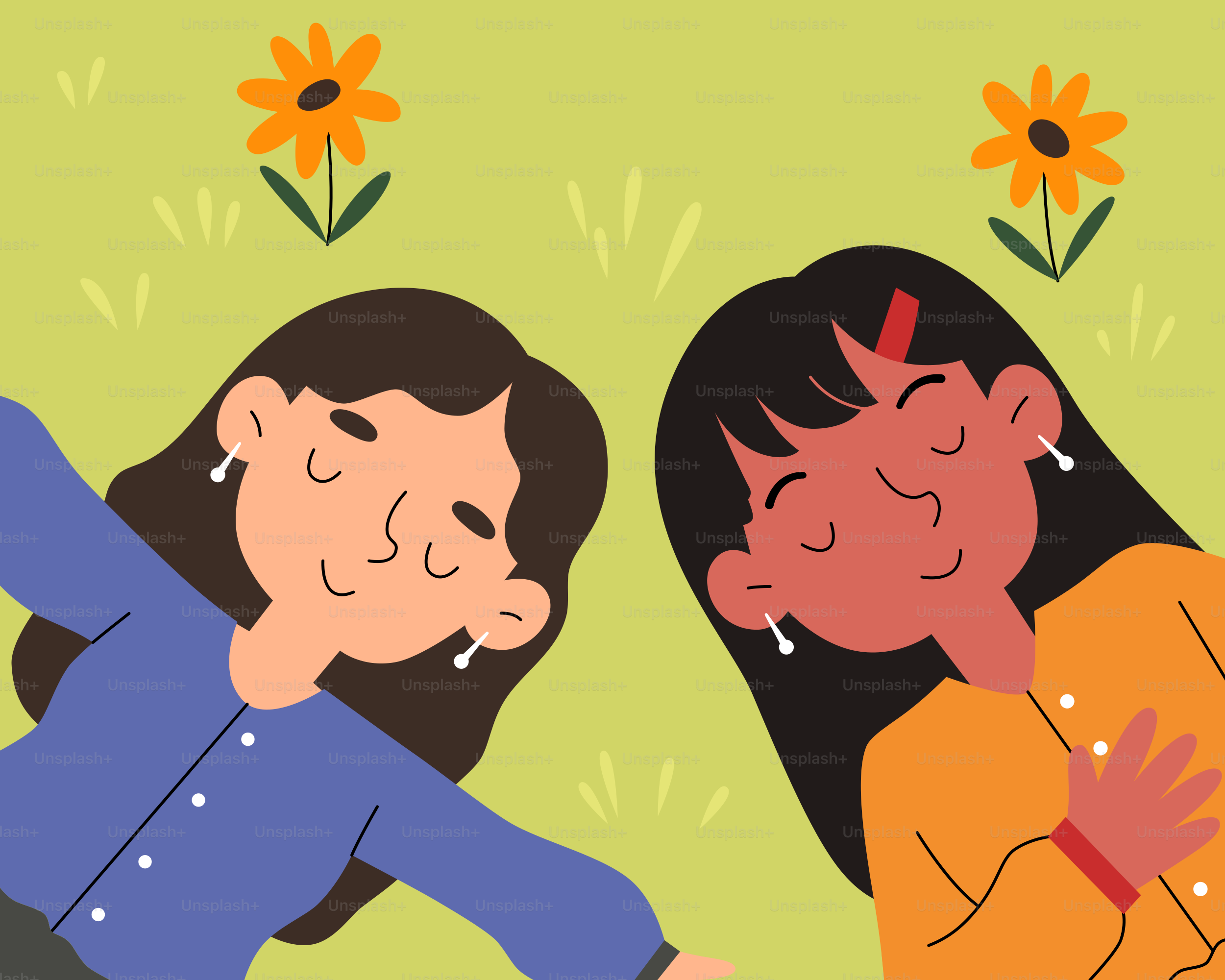 Un paio di persone che stanno sull'erba