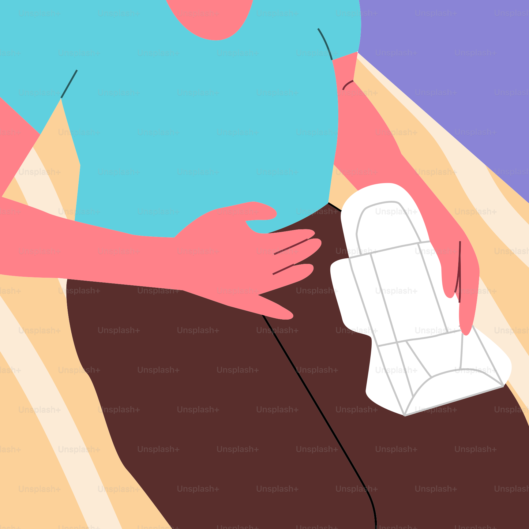 A woman sitting on a bed holding a white object