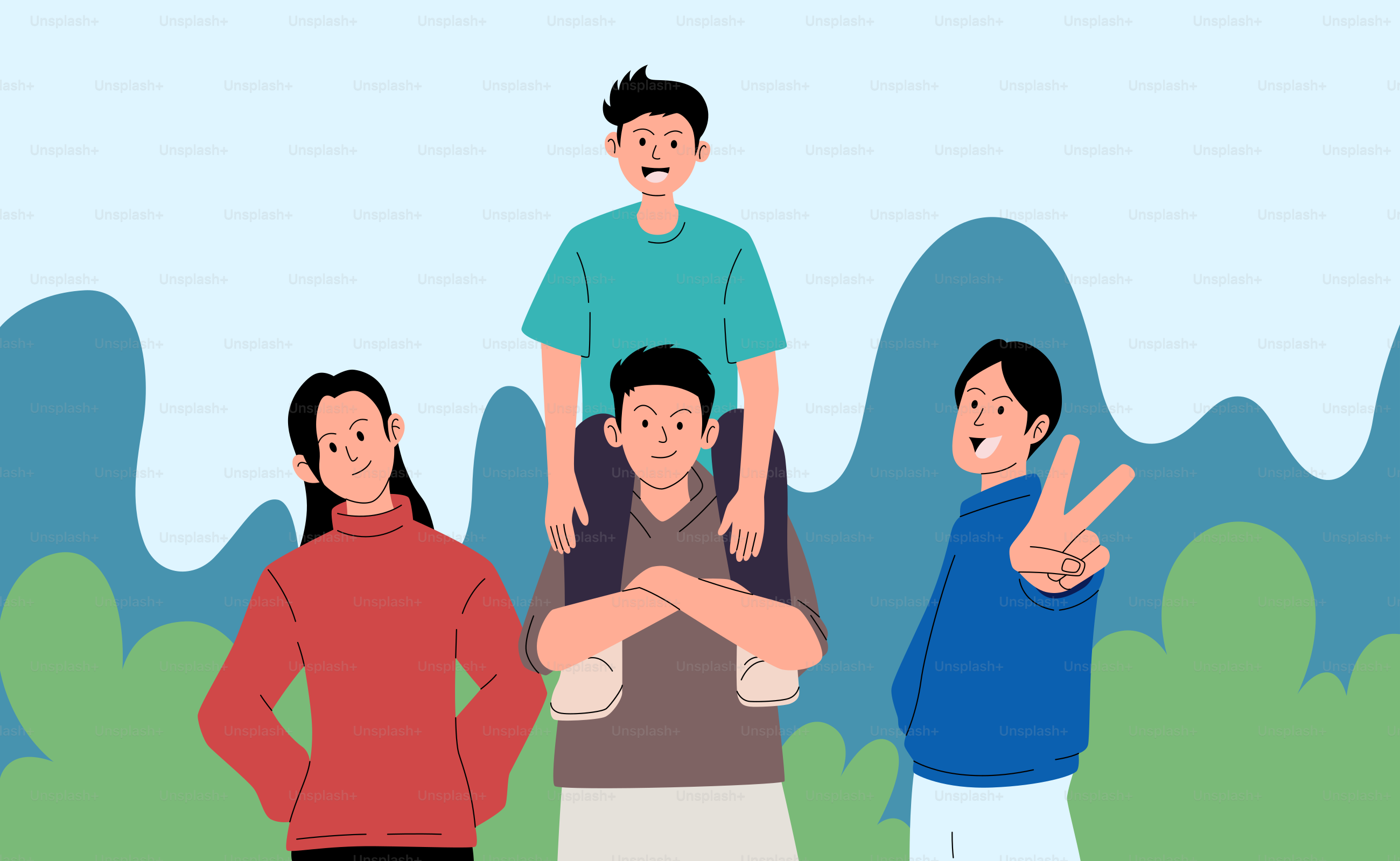 Un grupo de personas de pie una al lado de la otra