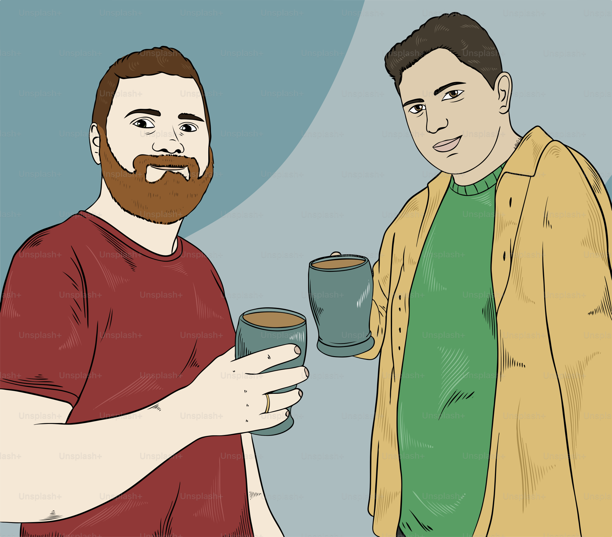 Un paio di uomini in piedi uno accanto all'altro