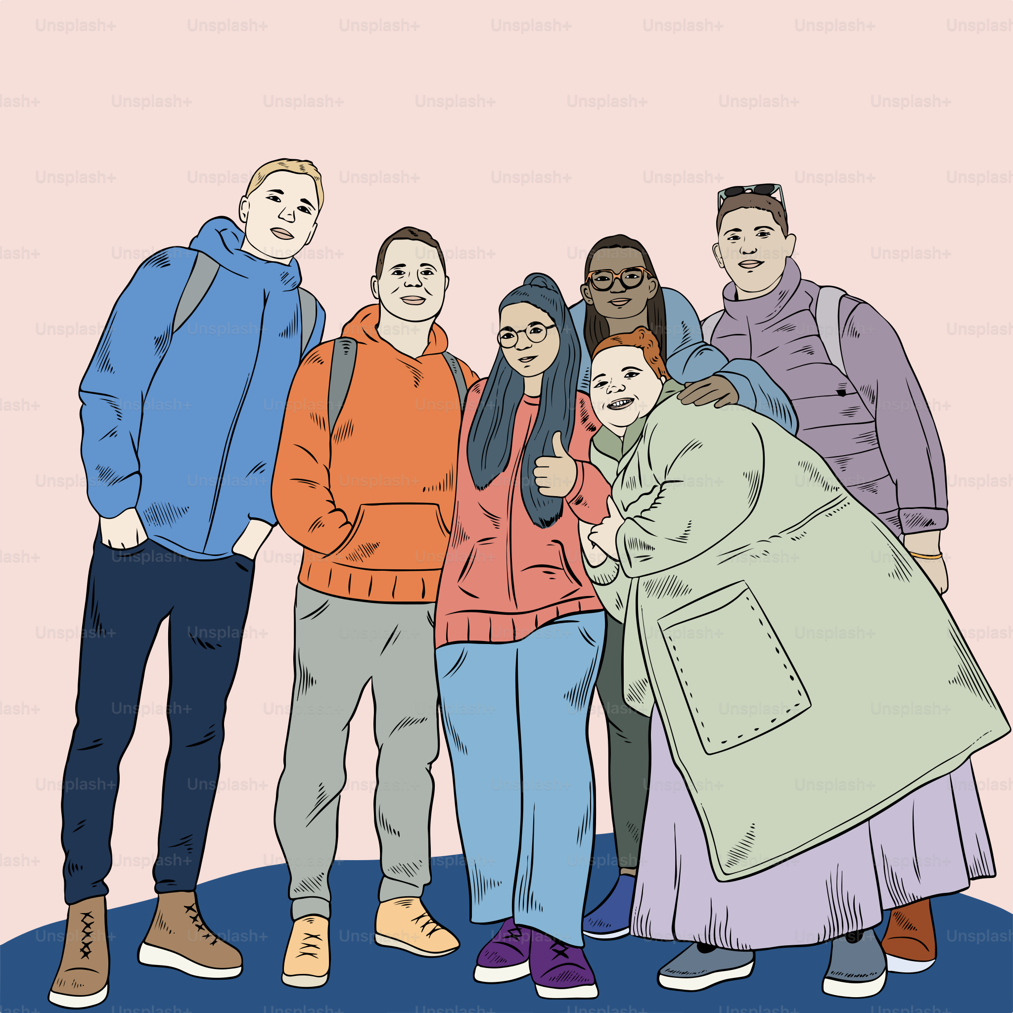 A group of people standing next to each other