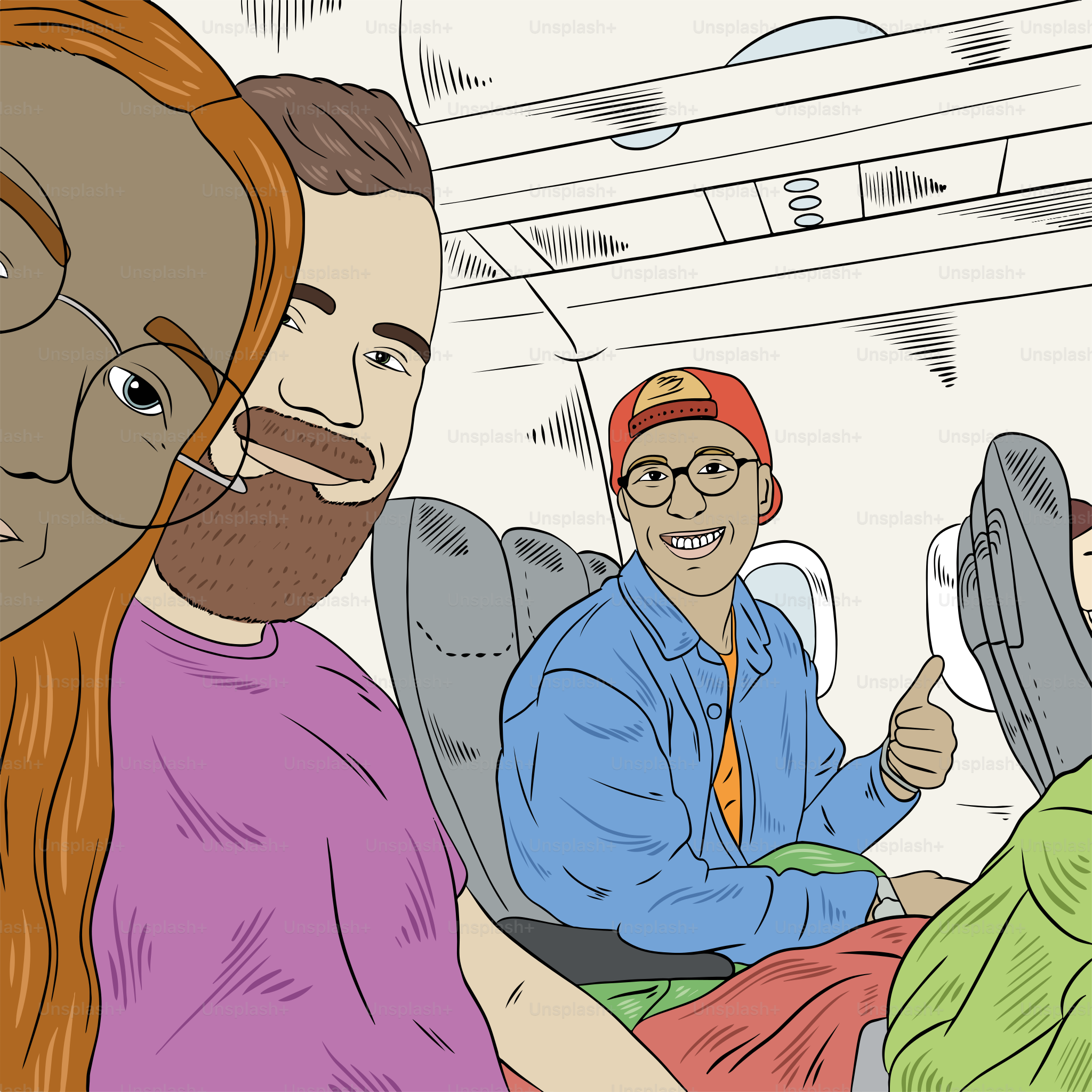 Un groupe de personnes voyageant dans un bus