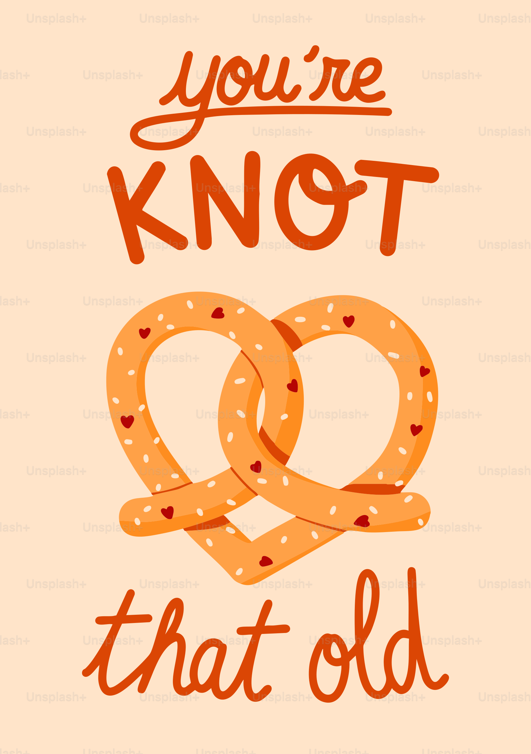 Una tarjeta con la imagen de dos pretzels y las palabras que eres