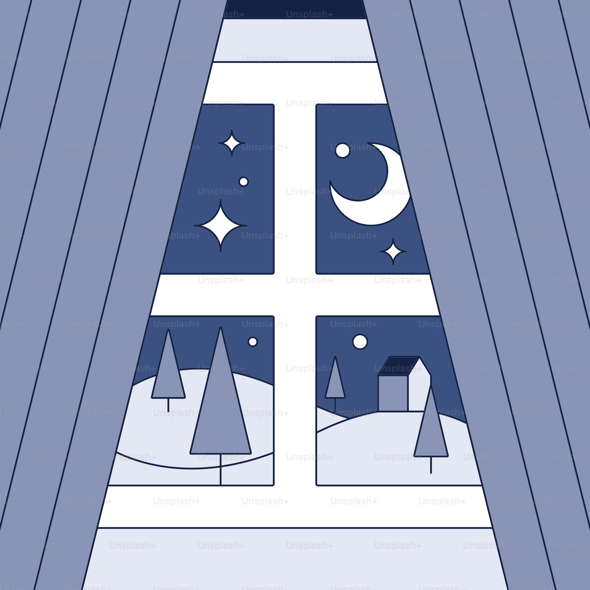A window with a view of the night sky