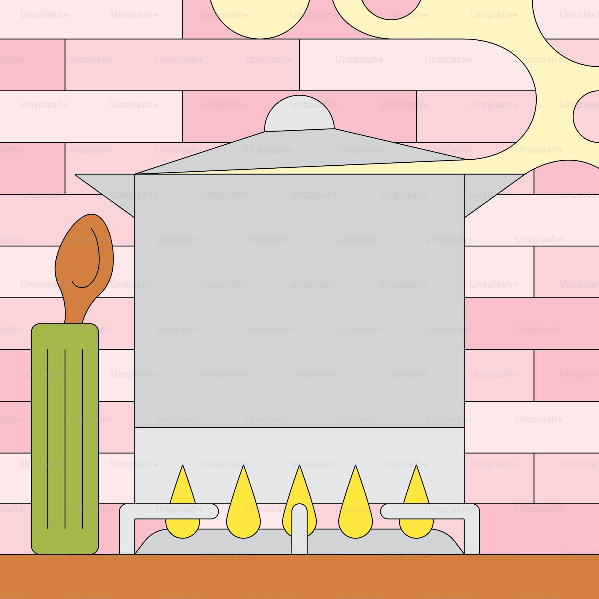 A picture of a stove with a candle on it