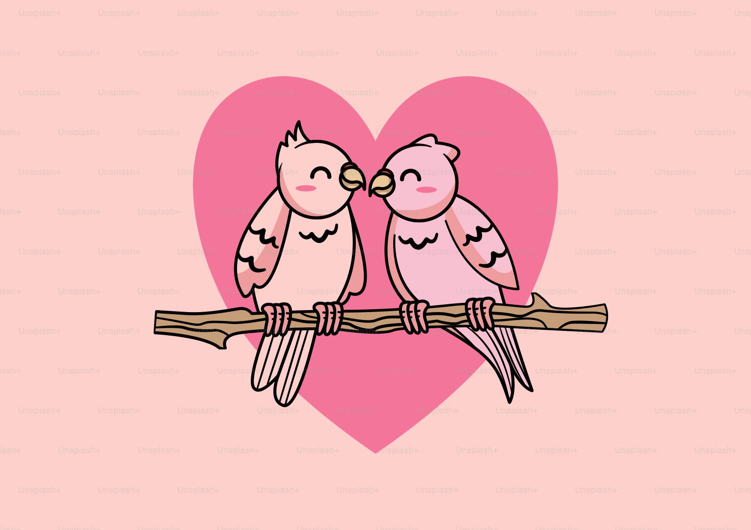 A couple of birds sitting on top of a tree branch