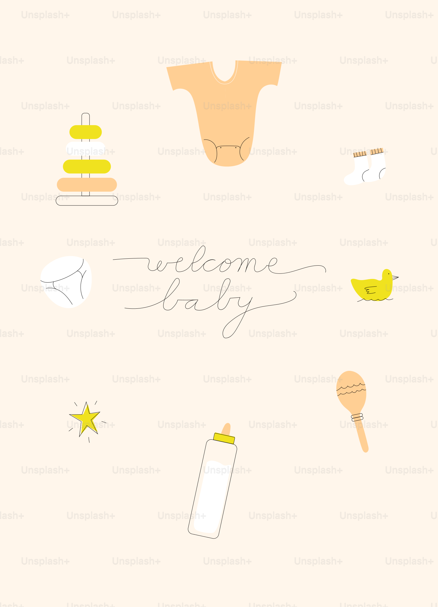 Une carte de bienvenue bébé avec les mots bienvenue bébé