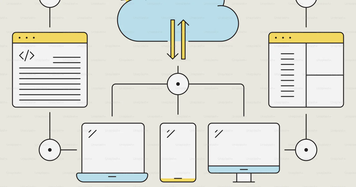 A diagram of a cloud with multiple devices connected to it vector ...