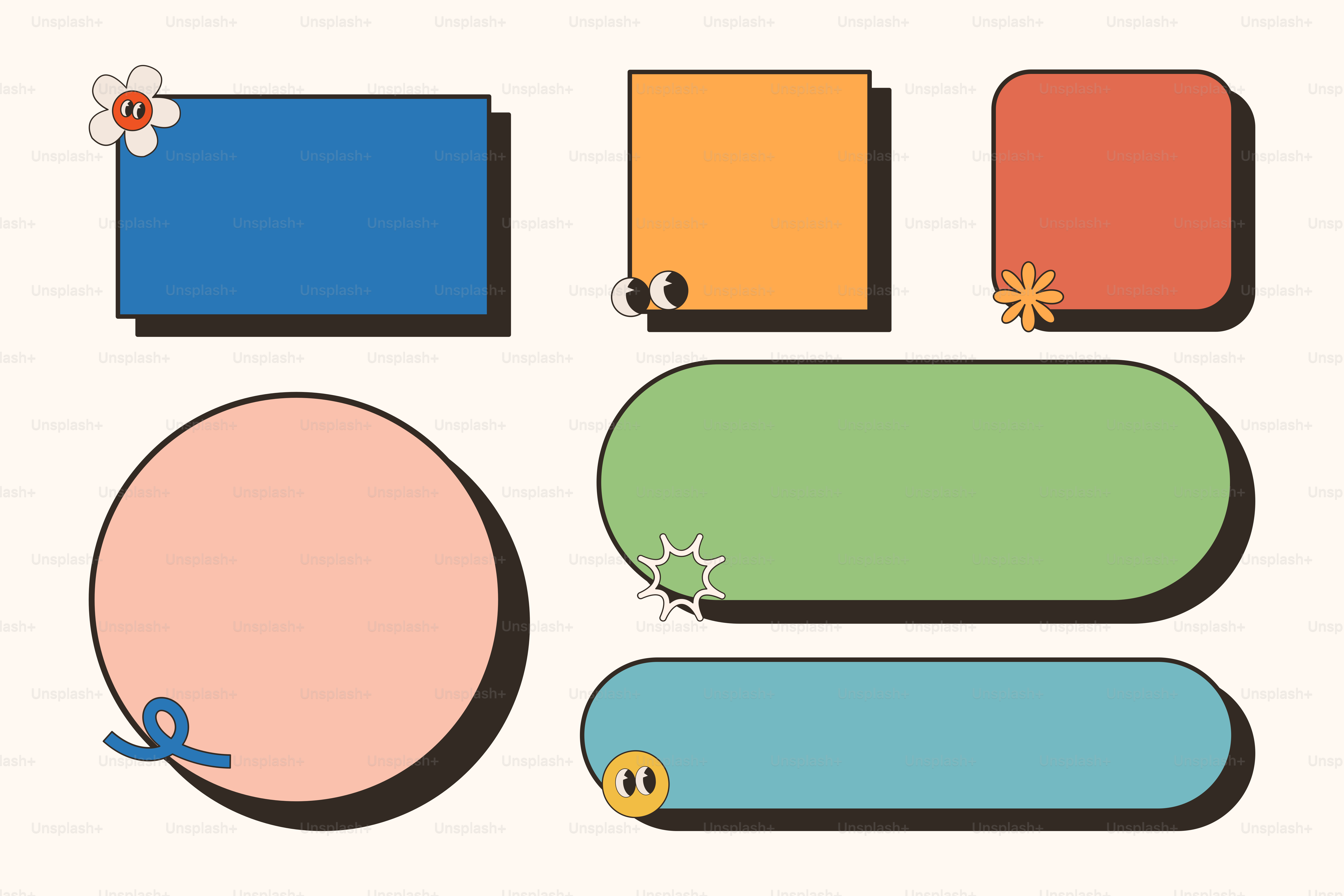 A set of different shapes and sizes of paper