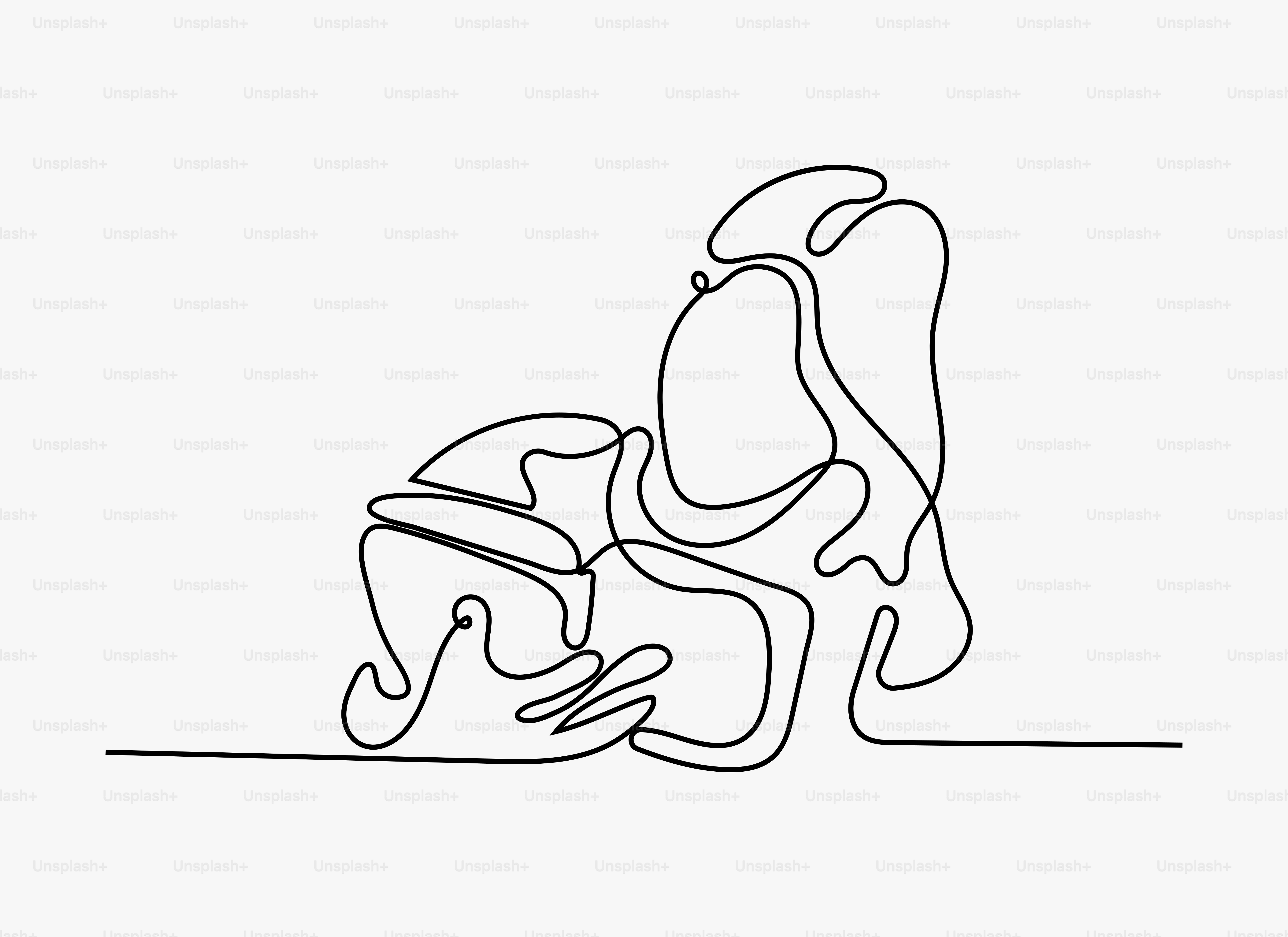 A line drawing of a person sitting on a chair