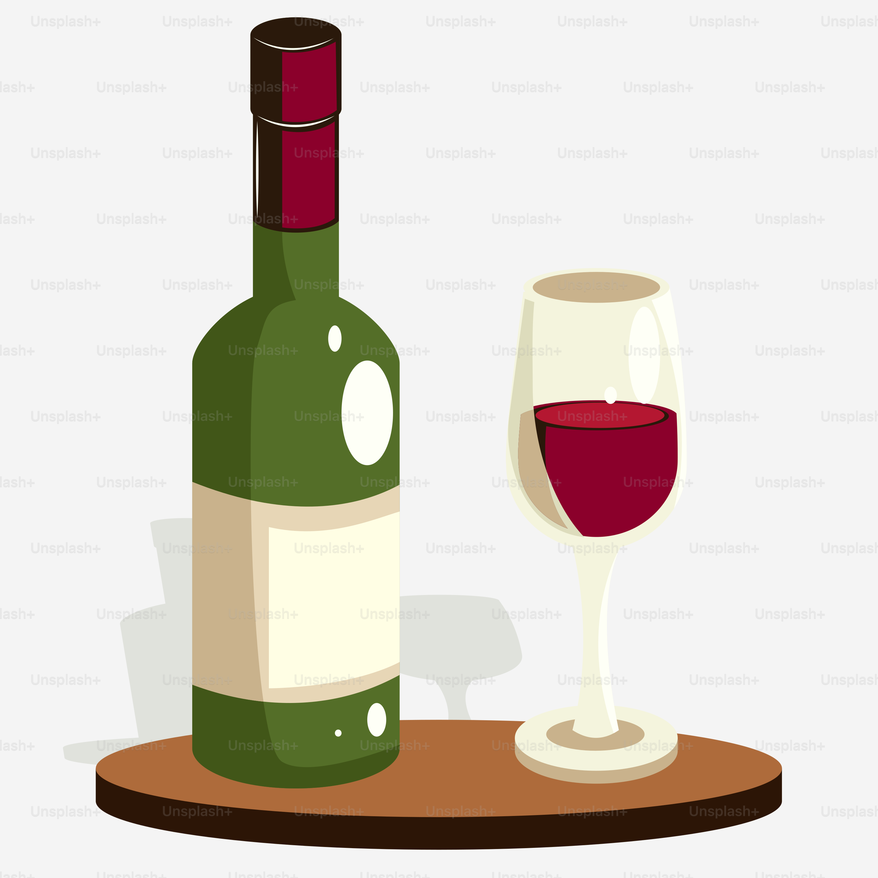 Una botella de vino y una copa sobre una mesa