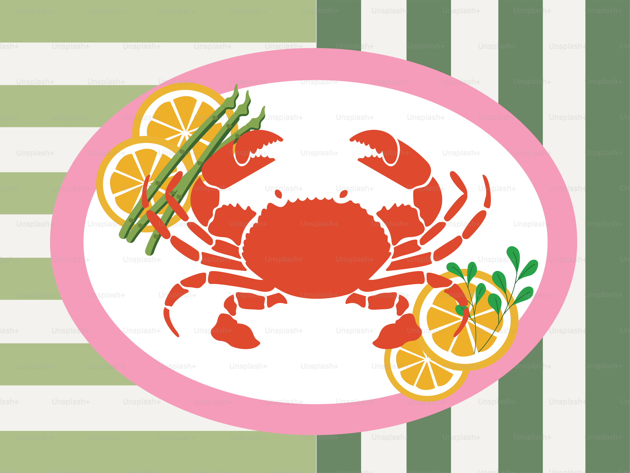 Un piatto con un granchio e limoni sopra