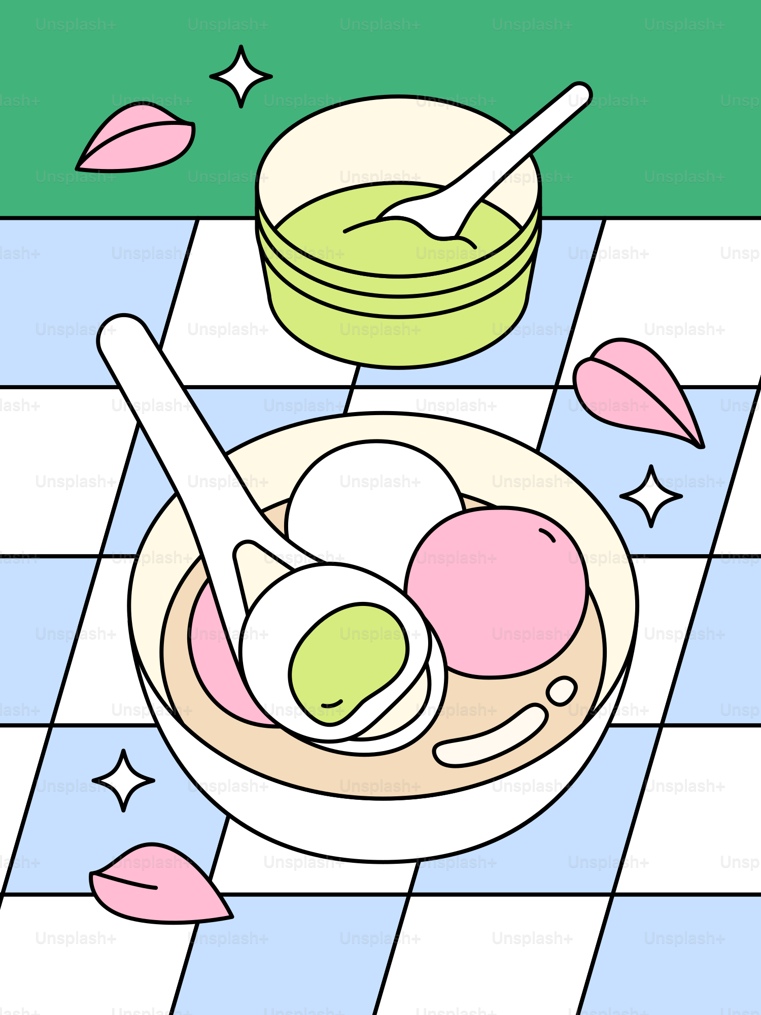 Un plato de comida sobre un mantel de cuadros