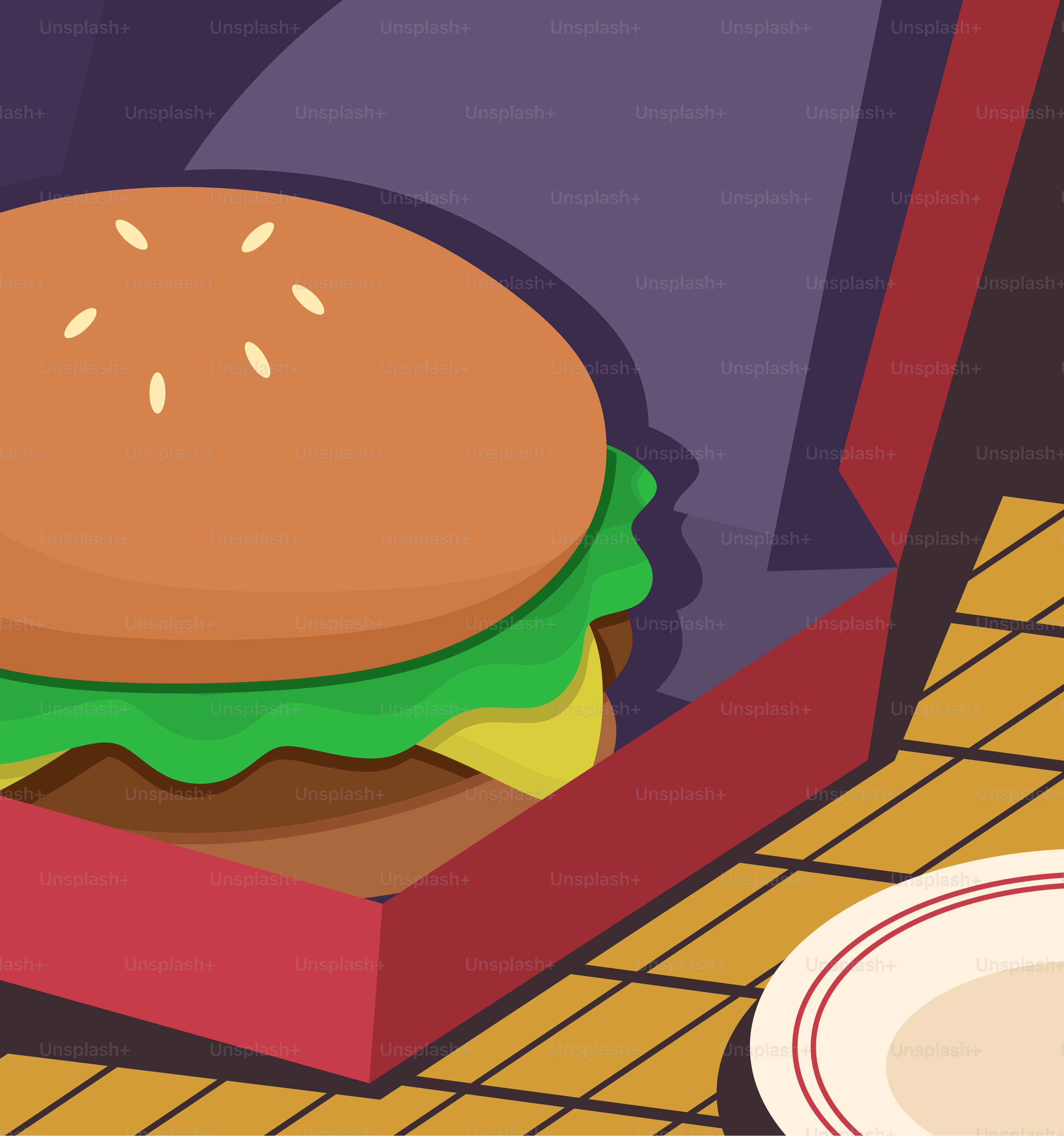 Una hamburguesa dentro de una caja roja