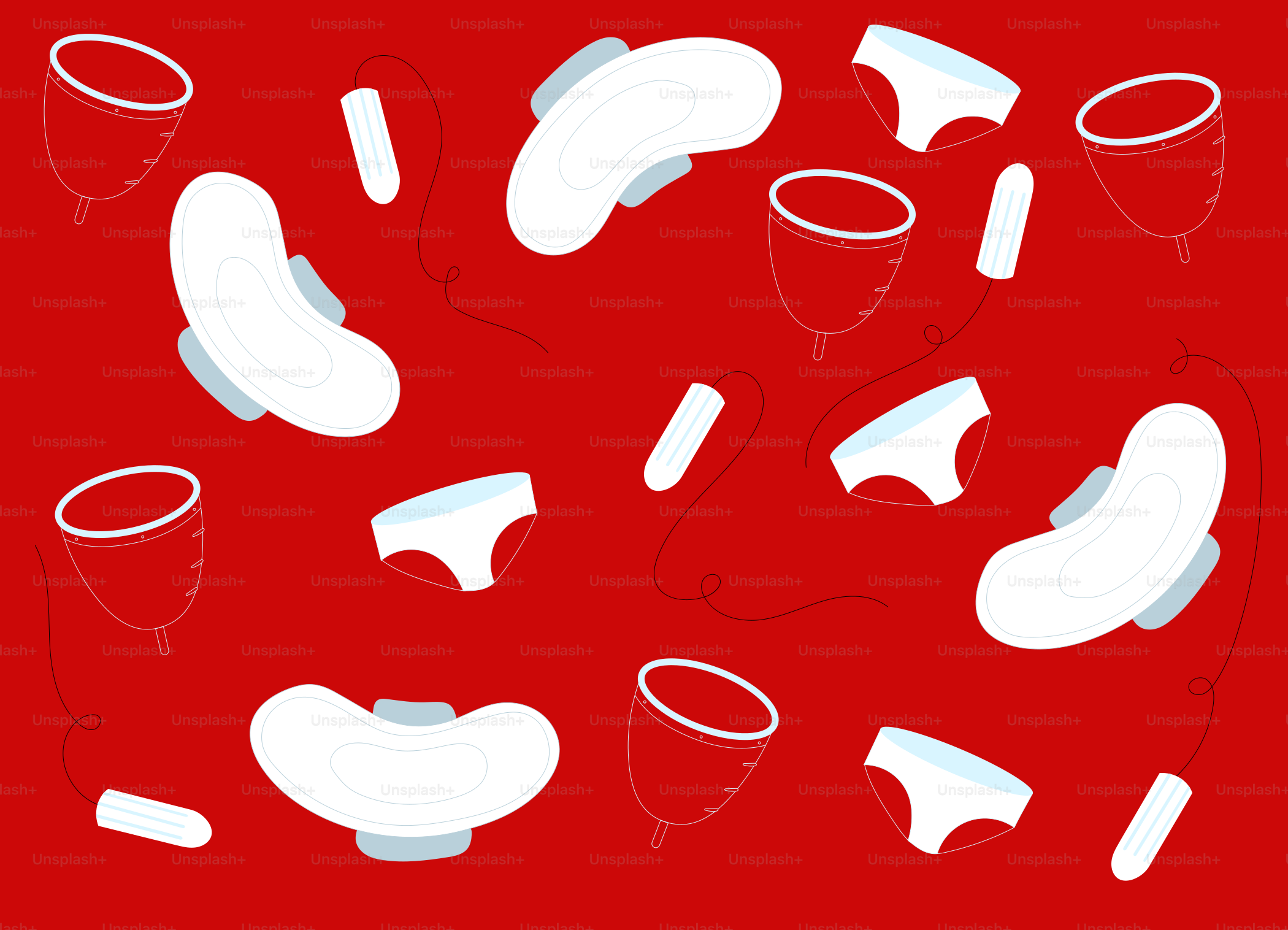 A red background with white objects on it