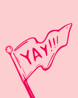 Um bastão rosa com a palavra may