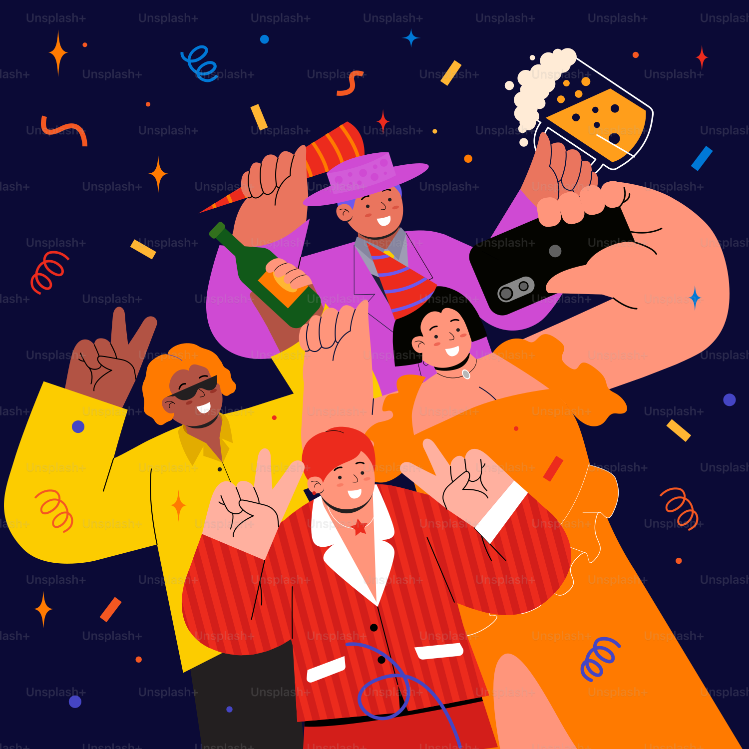 Eine Gruppe von Menschen, die nebeneinander stehen