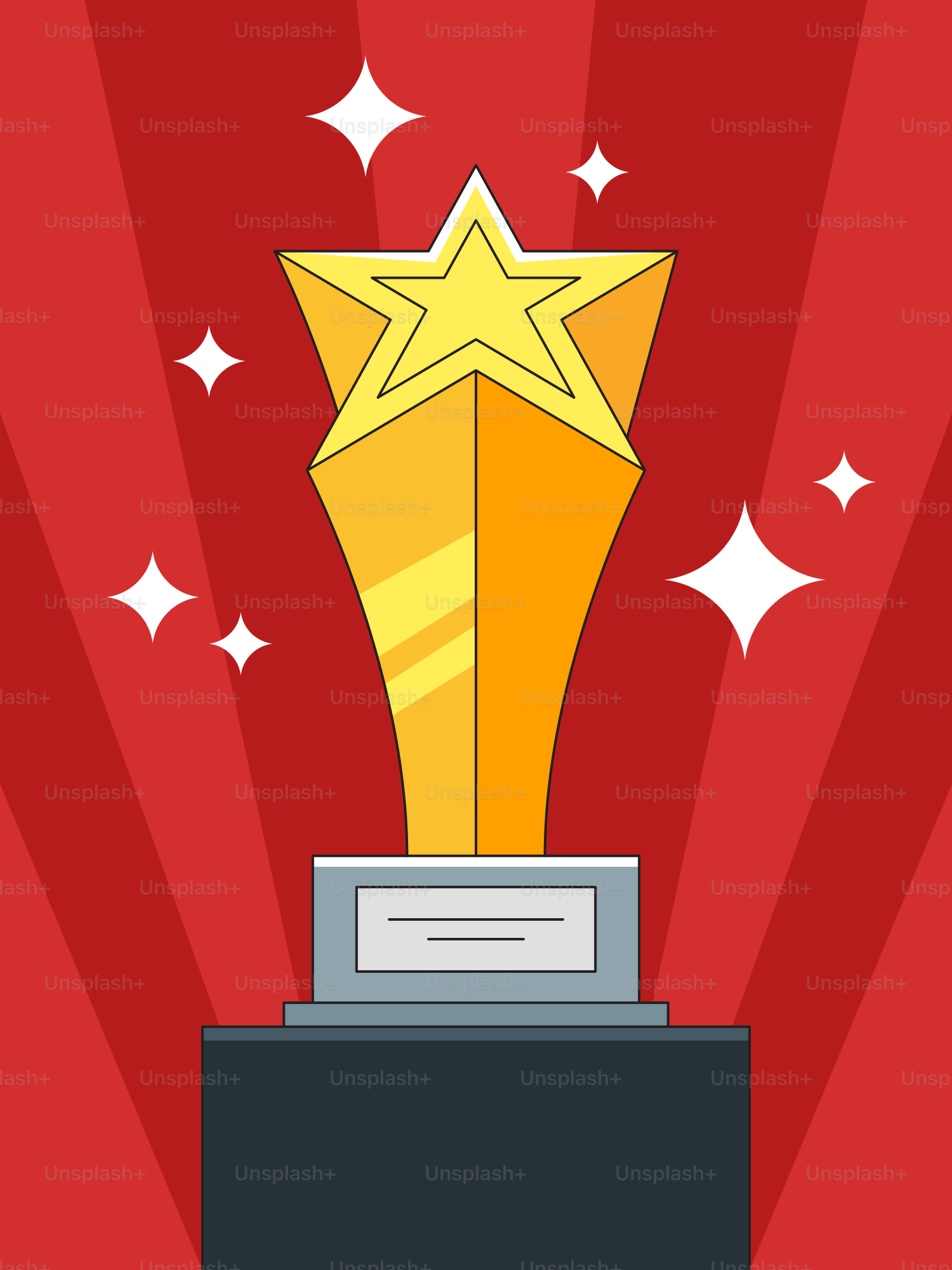 A trophy with a star on top of it