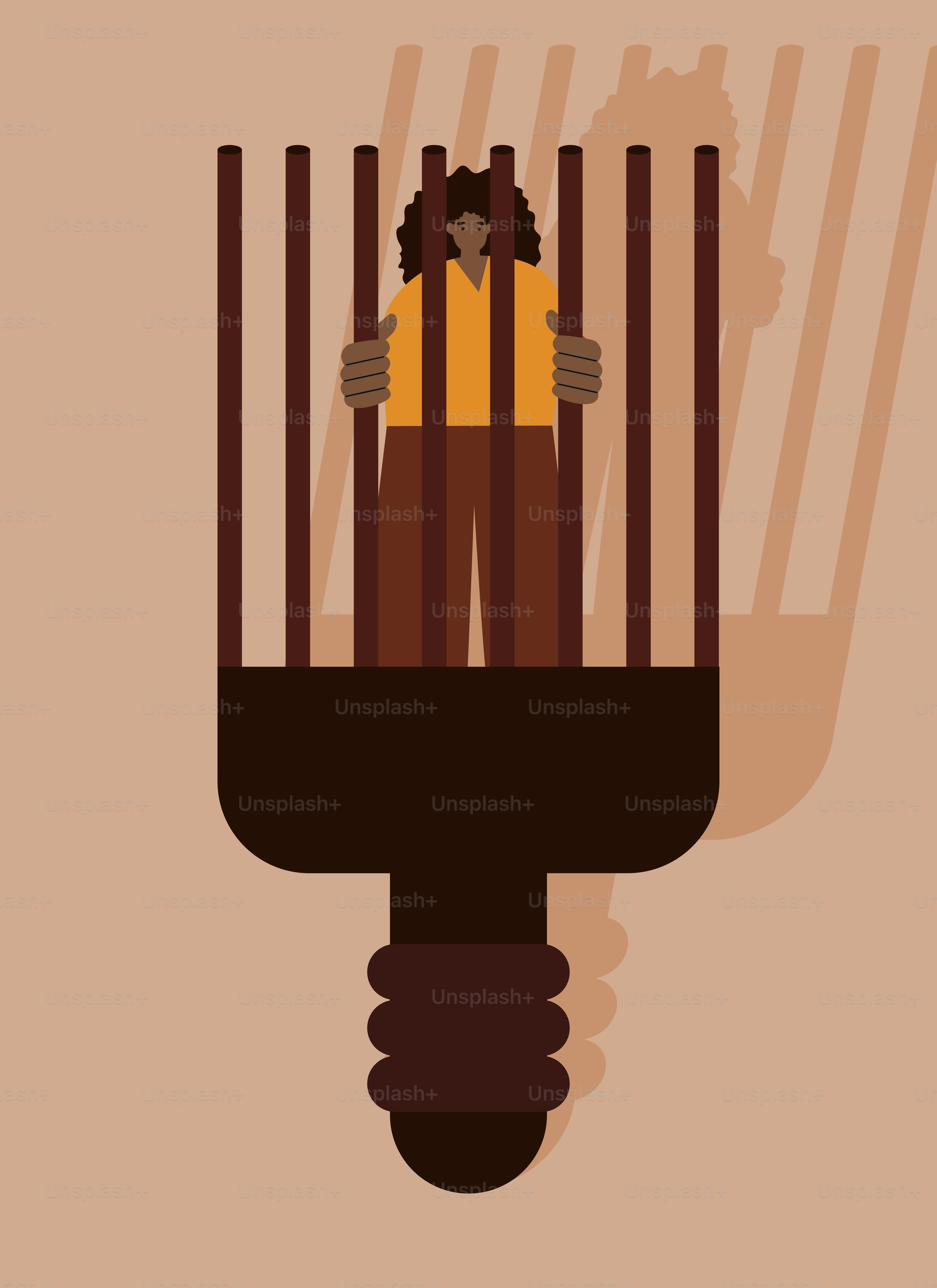 A poster of a man in a jail cell