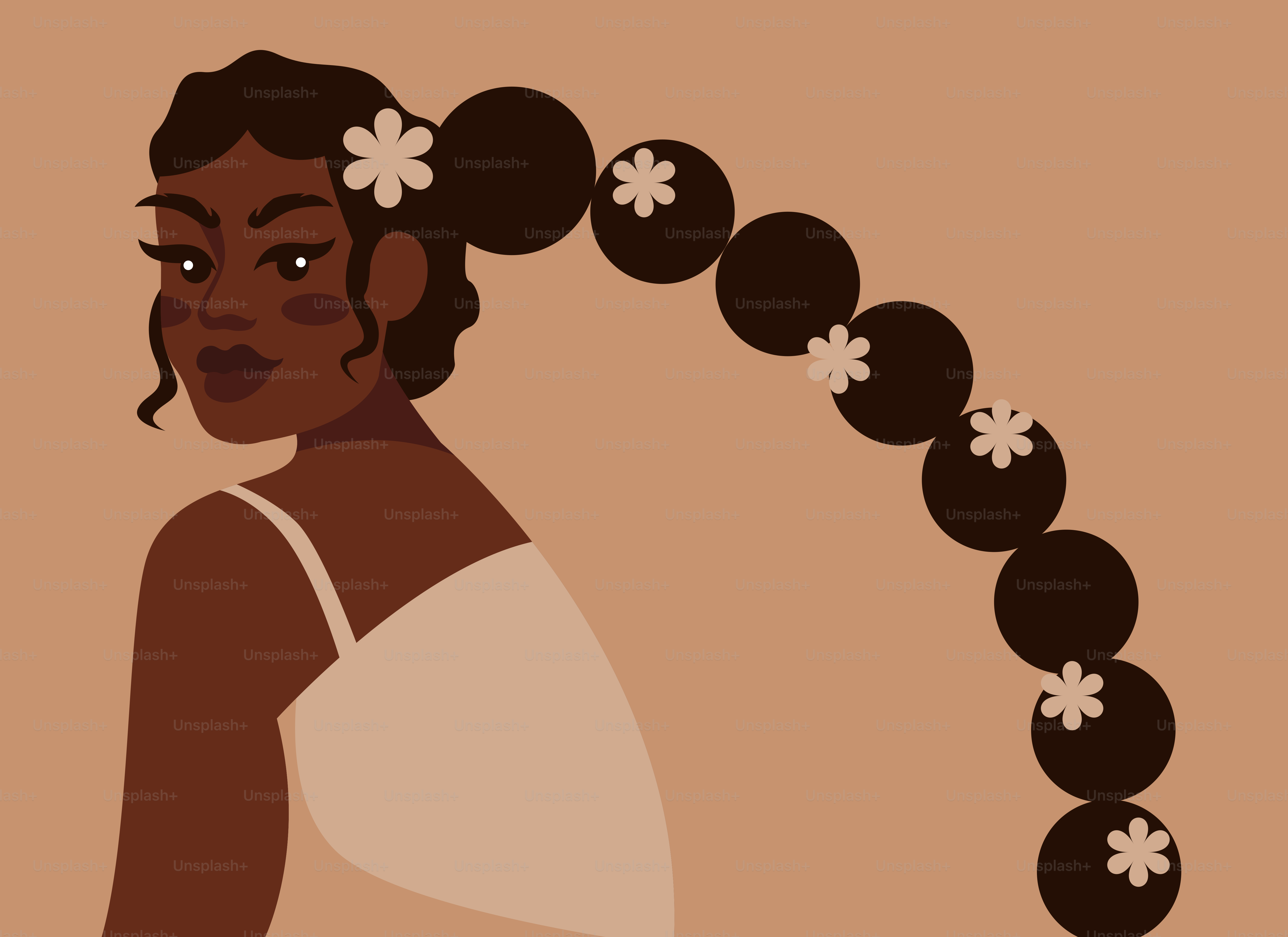 A woman with a flower in her hair