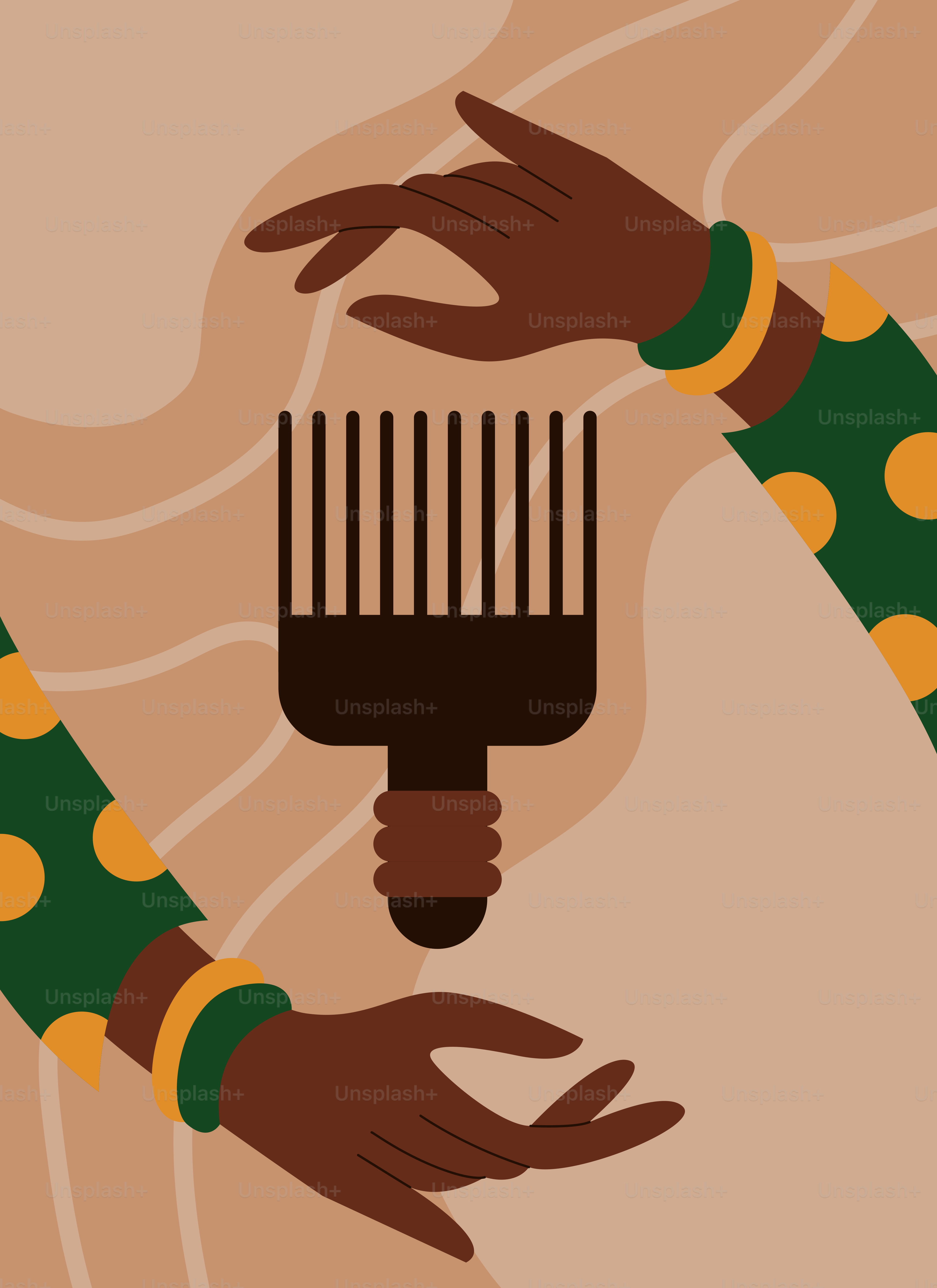 Due mani che tengono un pettine e una spazzola per capelli vettoriale –  Immagine di Illustrazione su Unsplash, image size:3000x4125