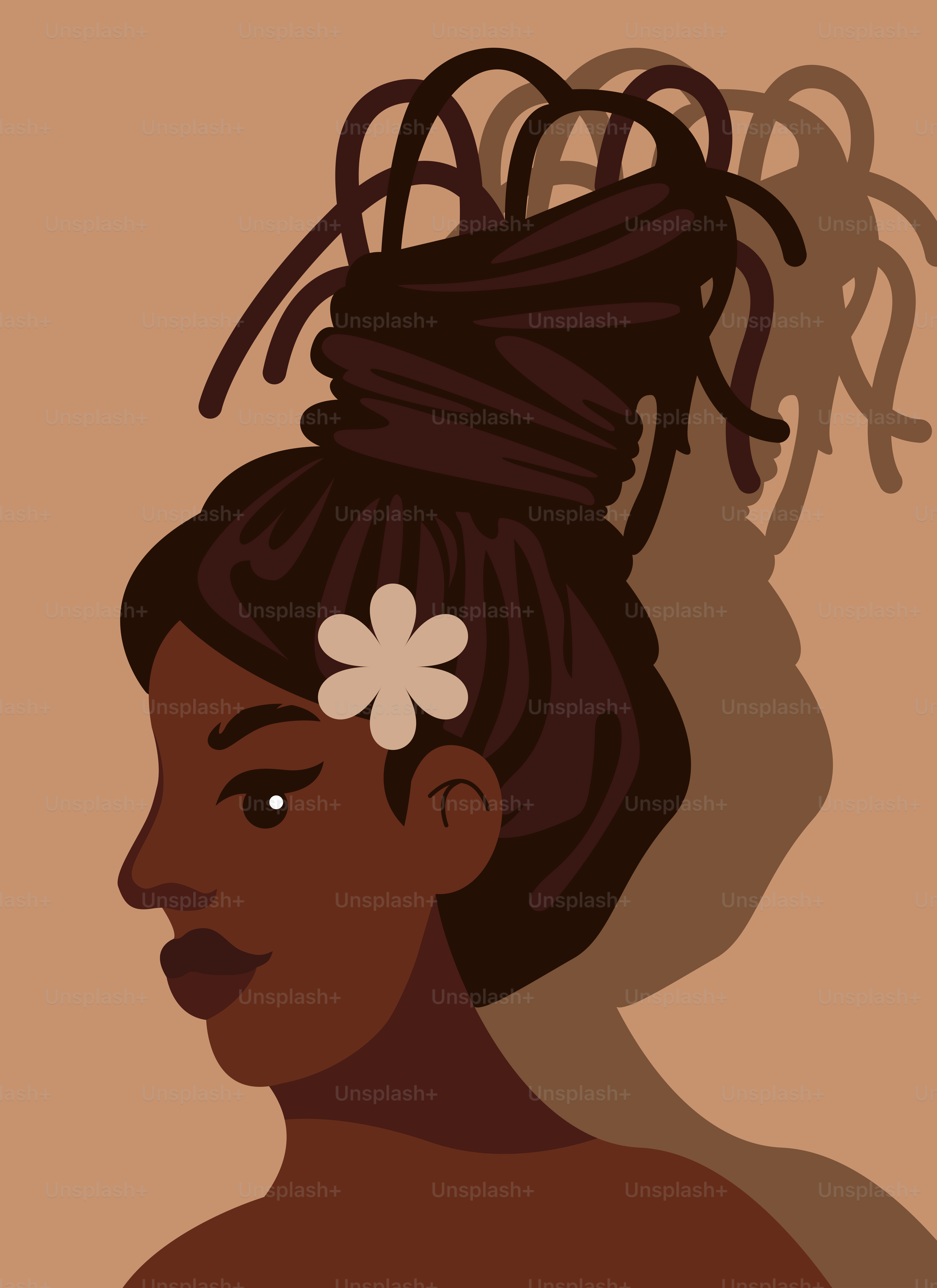 Une femme avec une fleur dans les cheveux