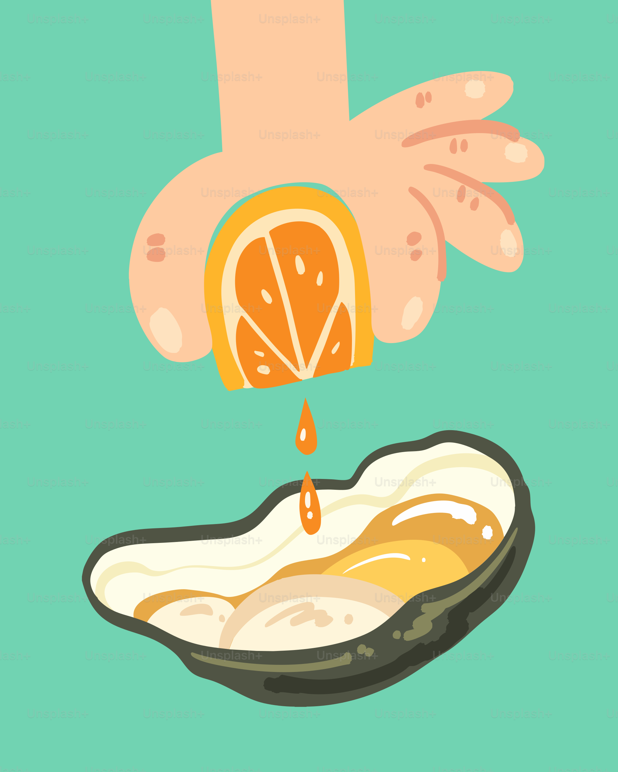 An orange being drizzled over a bowl of food
