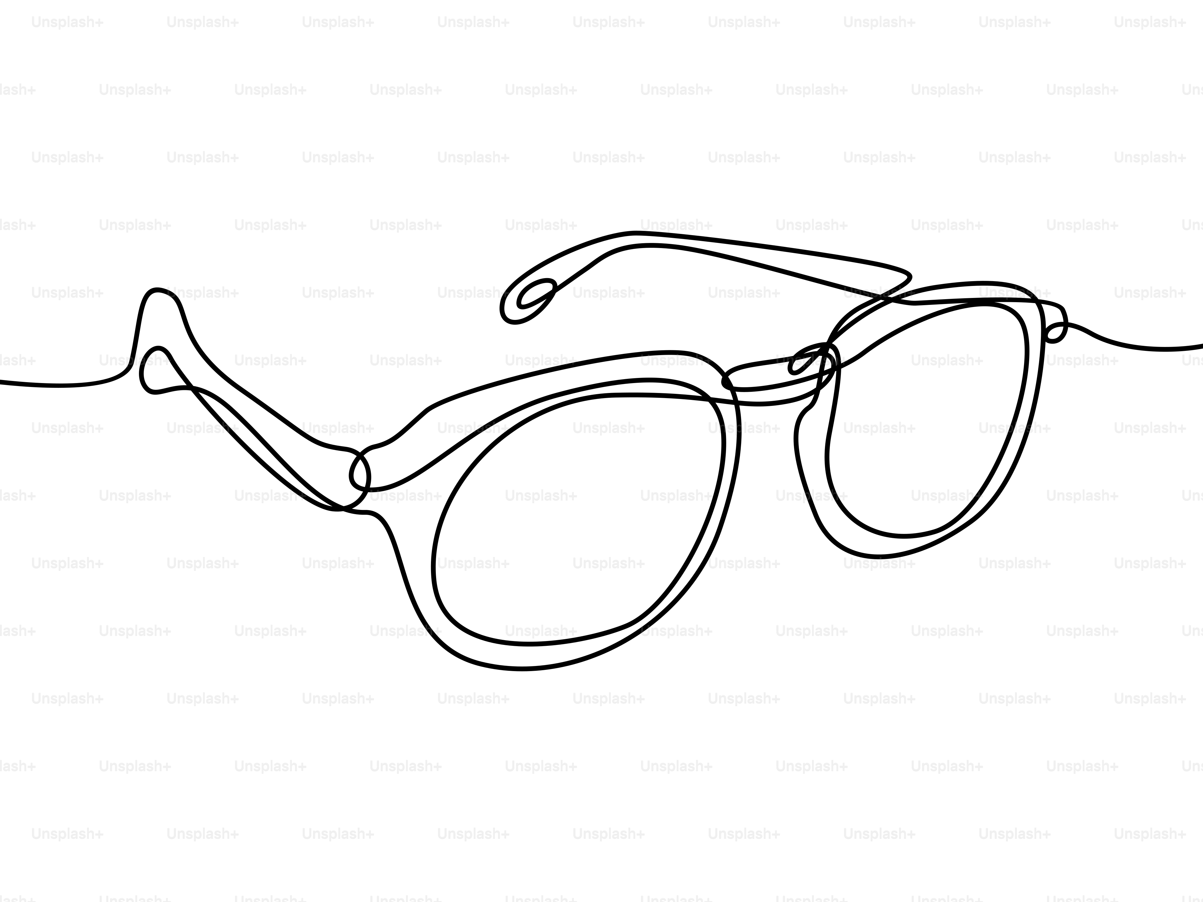 A line drawing of a pair of glasses