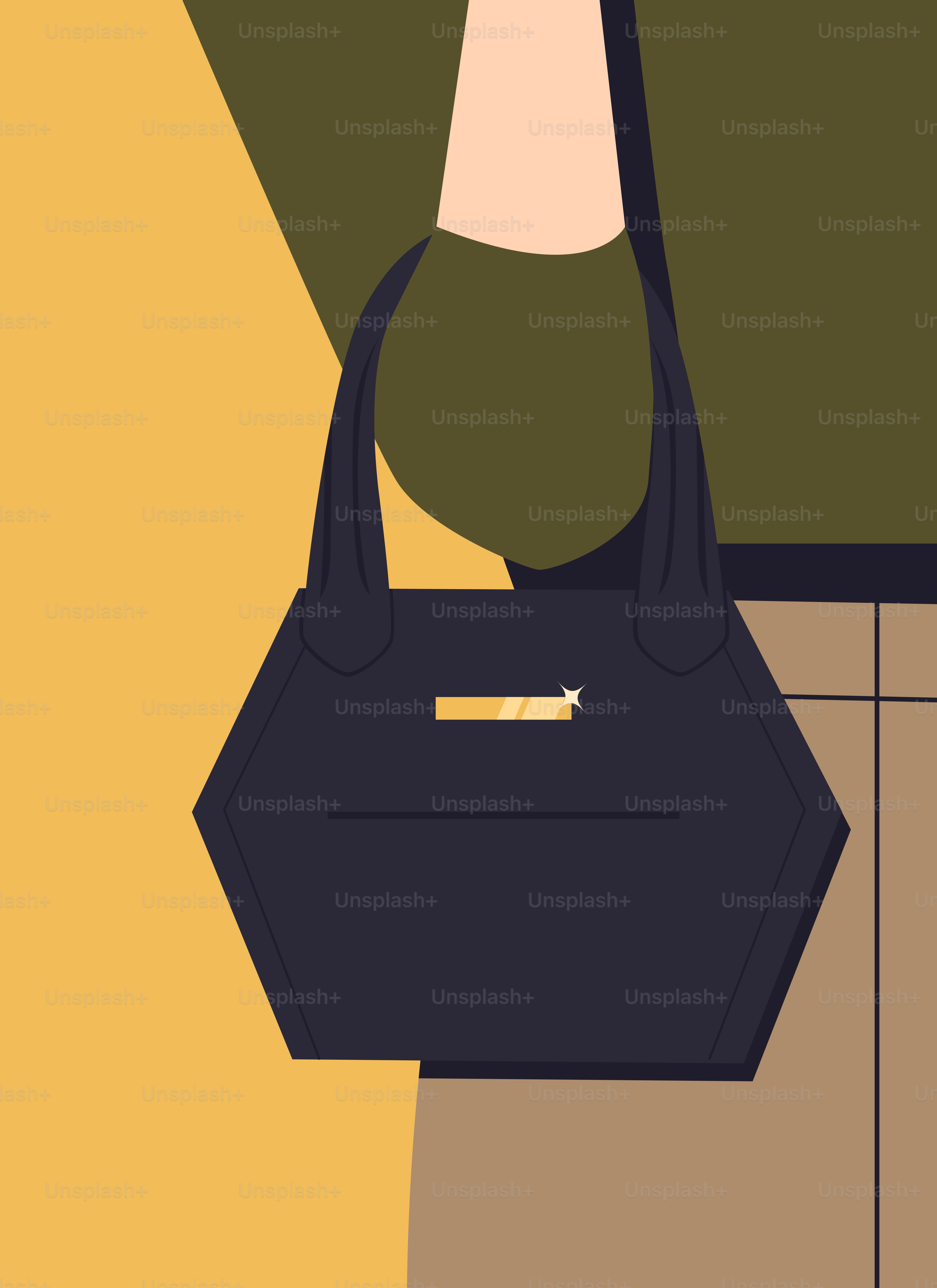 A woman holding a black purse in her hand