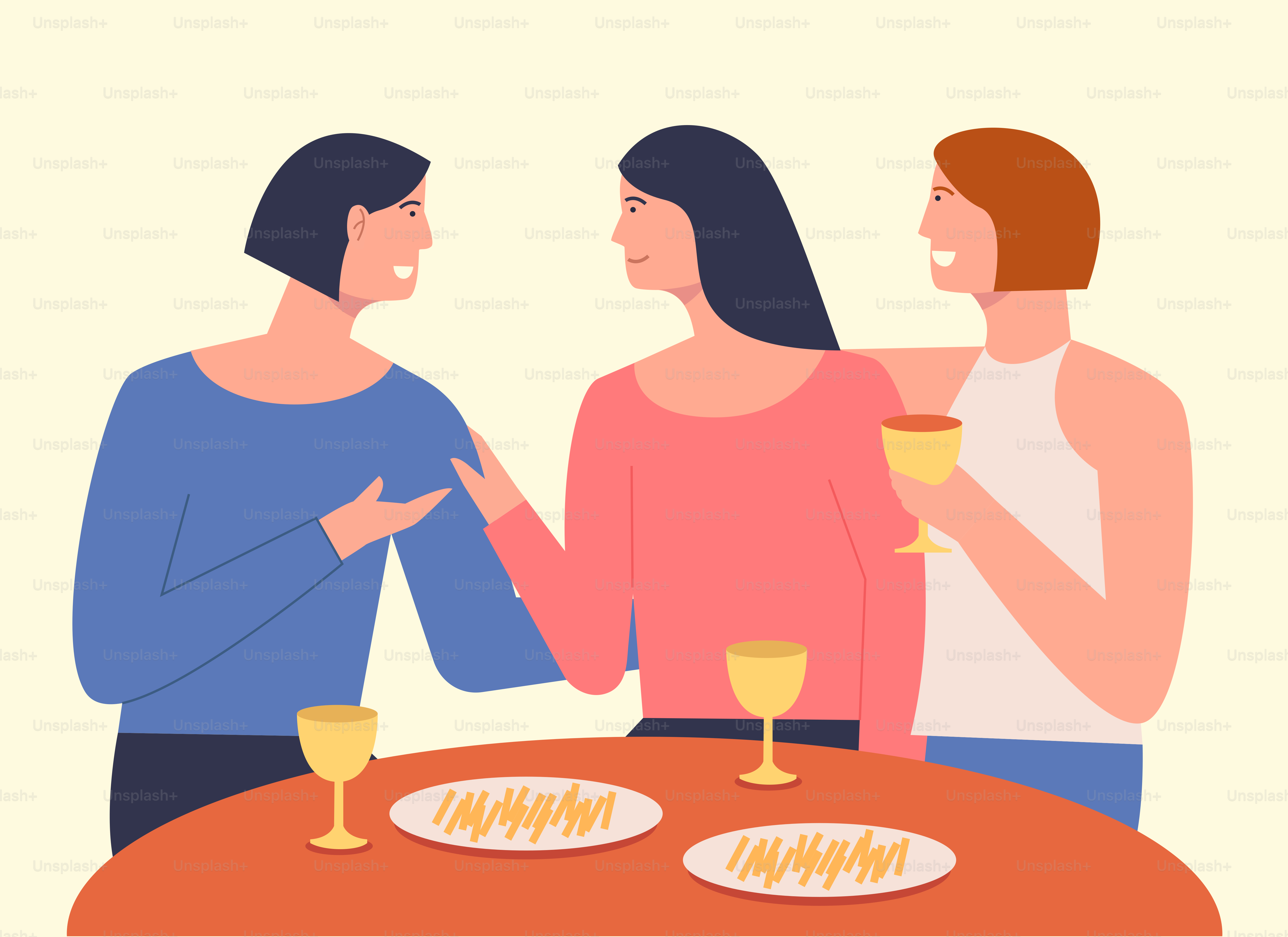 A group of people standing around a table