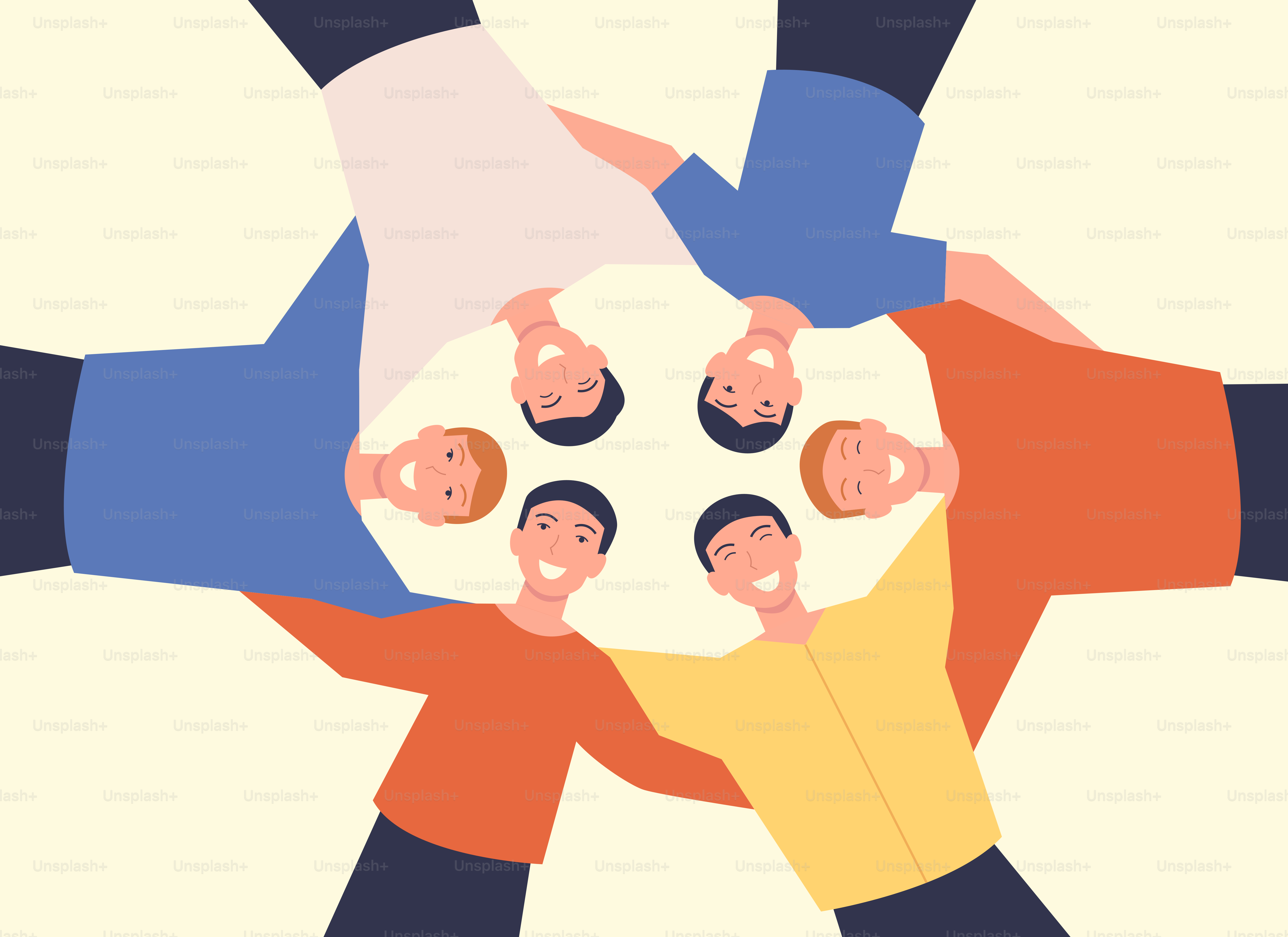 A group of people holding hands in a circle