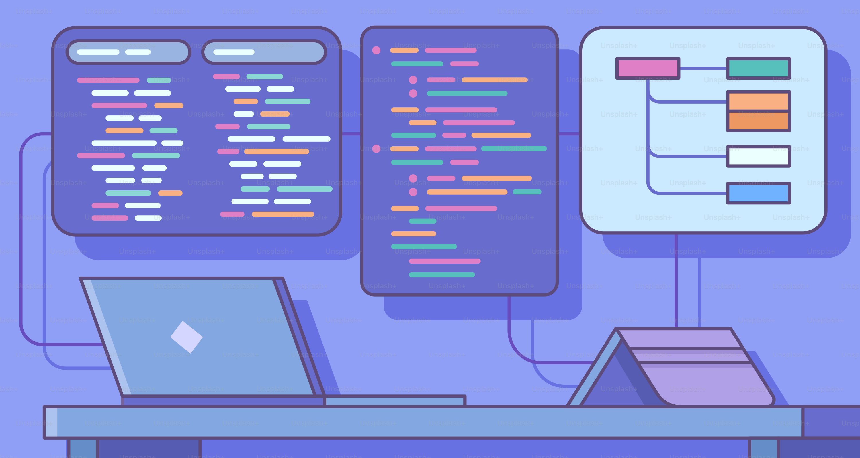 A laptop computer sitting on top of a desk