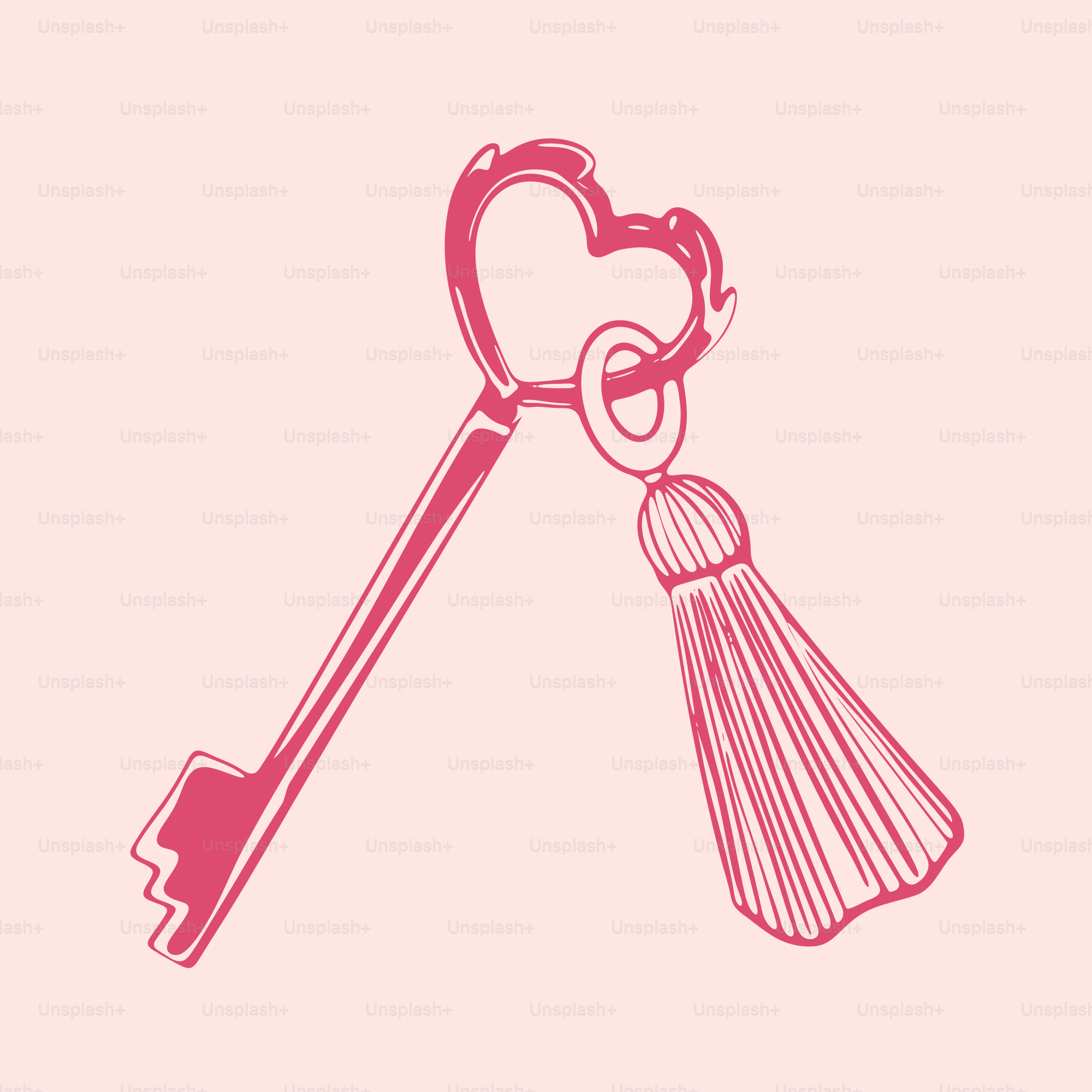 A key with a tassel hanging from it