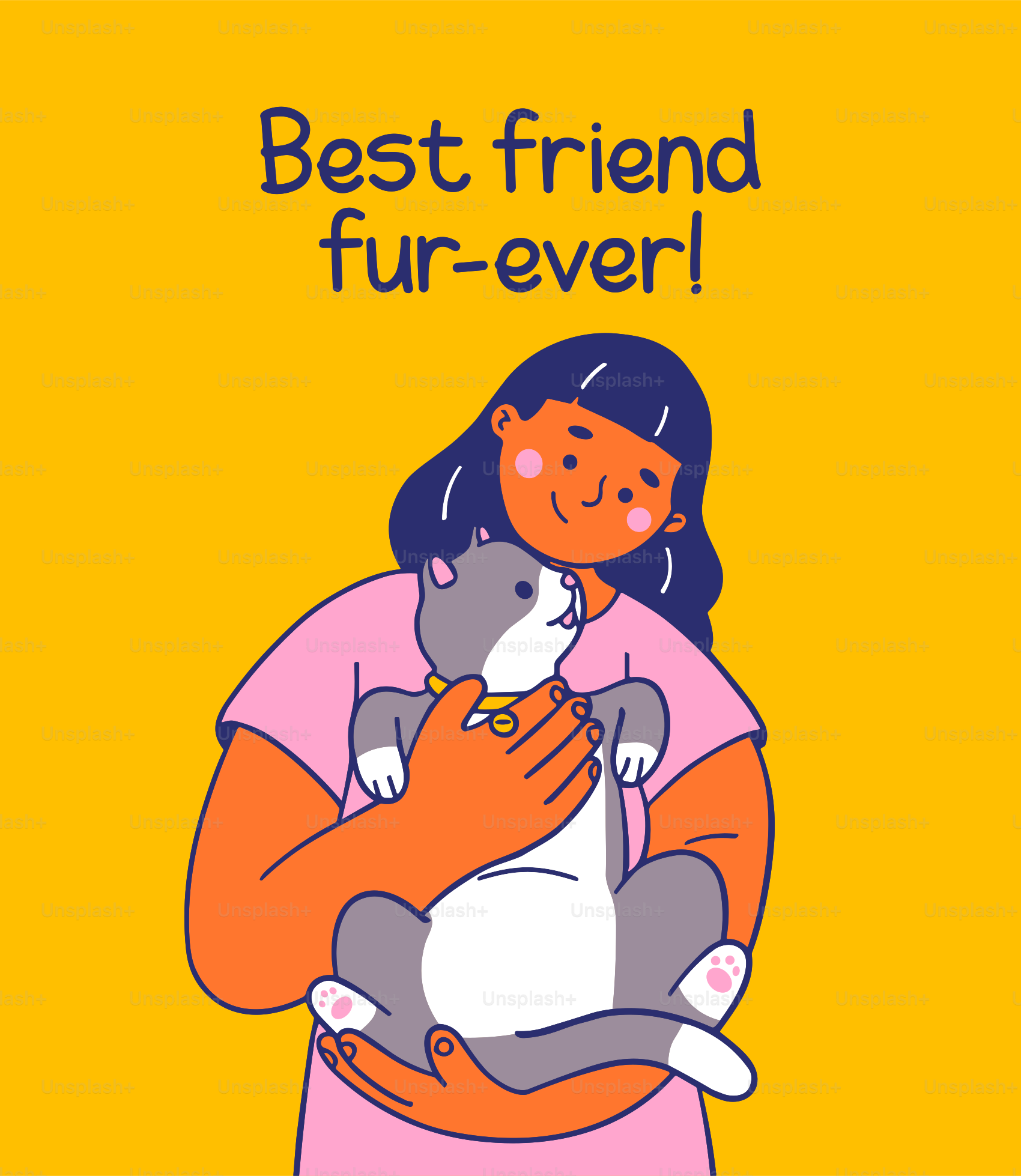 A woman holding a cat with the caption best friend fur - ever